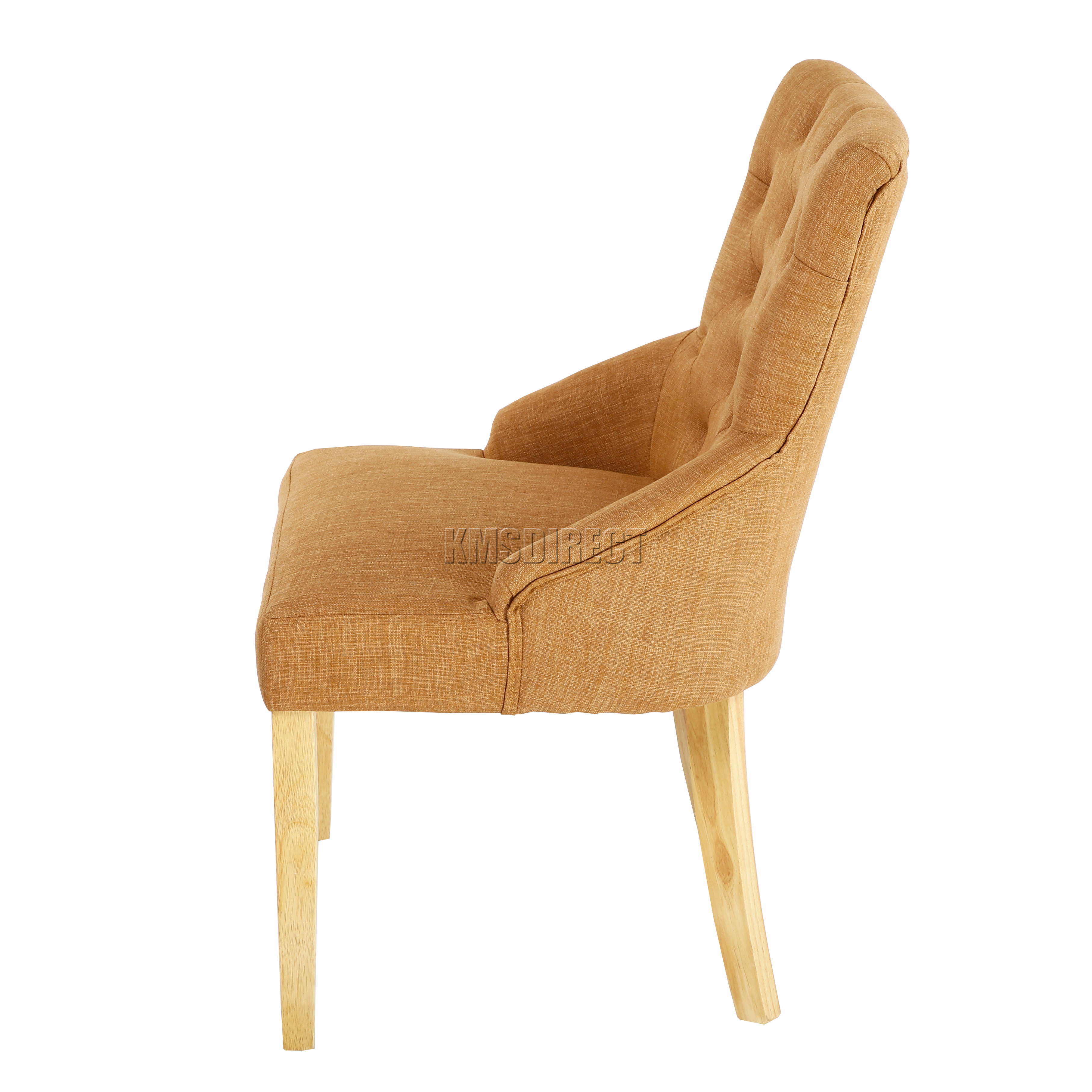 WestWood New Linen Fabric Dining Chairs Scoop Button Back Office Lounge