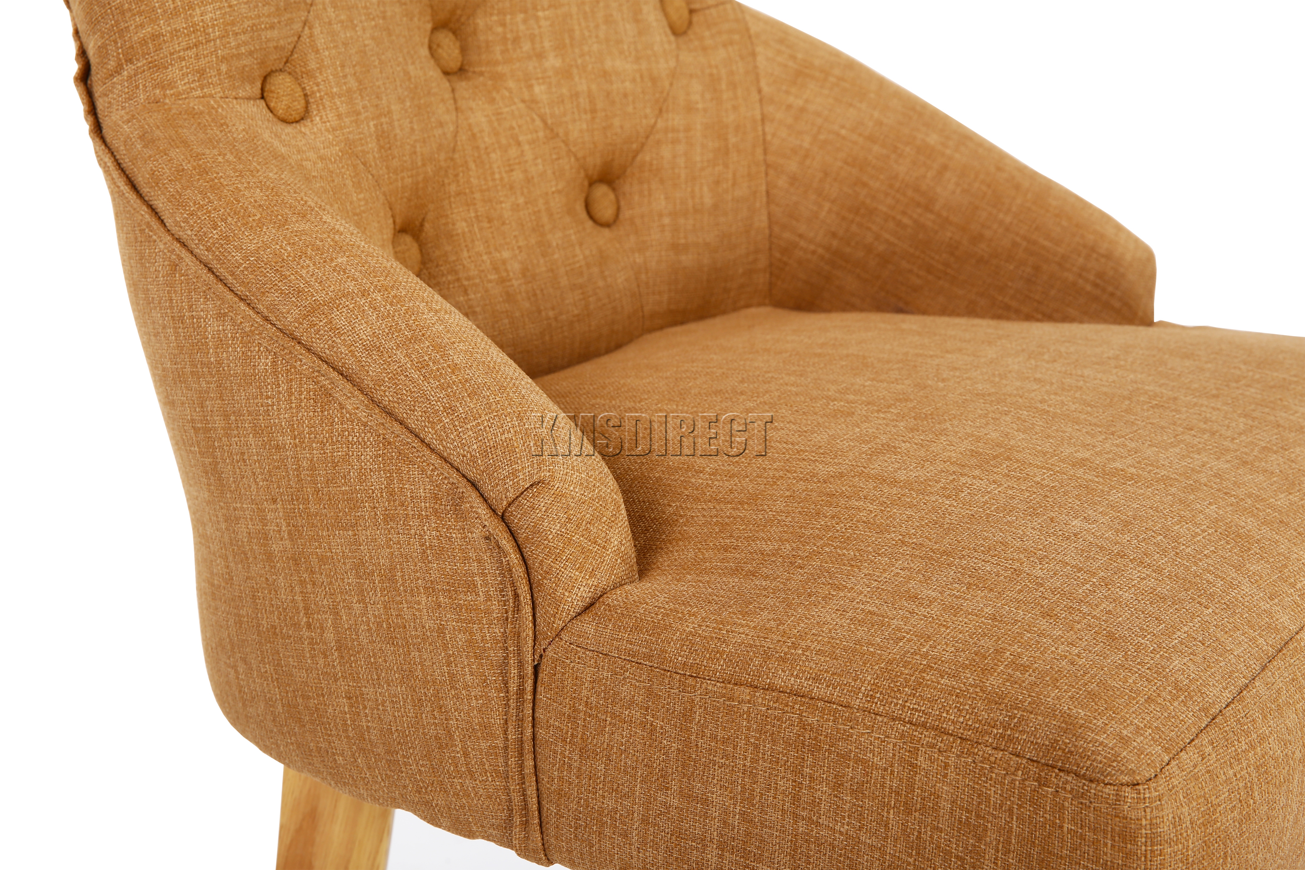 WestWood New Linen Fabric Dining Chairs Scoop Button Back Office Lounge