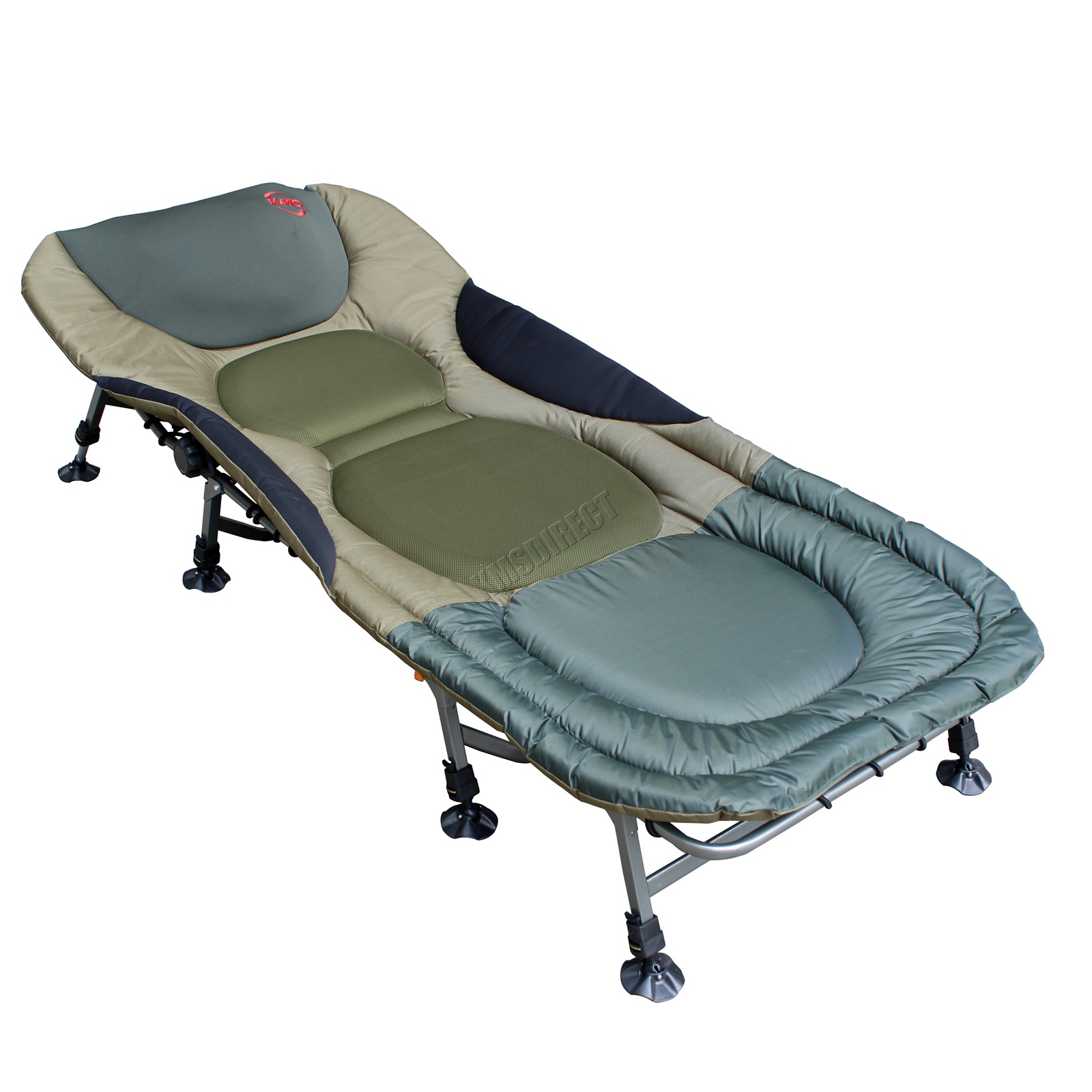 Carp Fishing Bed Chair Bedchair Camping Heavy Duty 8 Adjustable Legs FB ... - FISHING BED FB 022 DARK GREEN KMSWM01