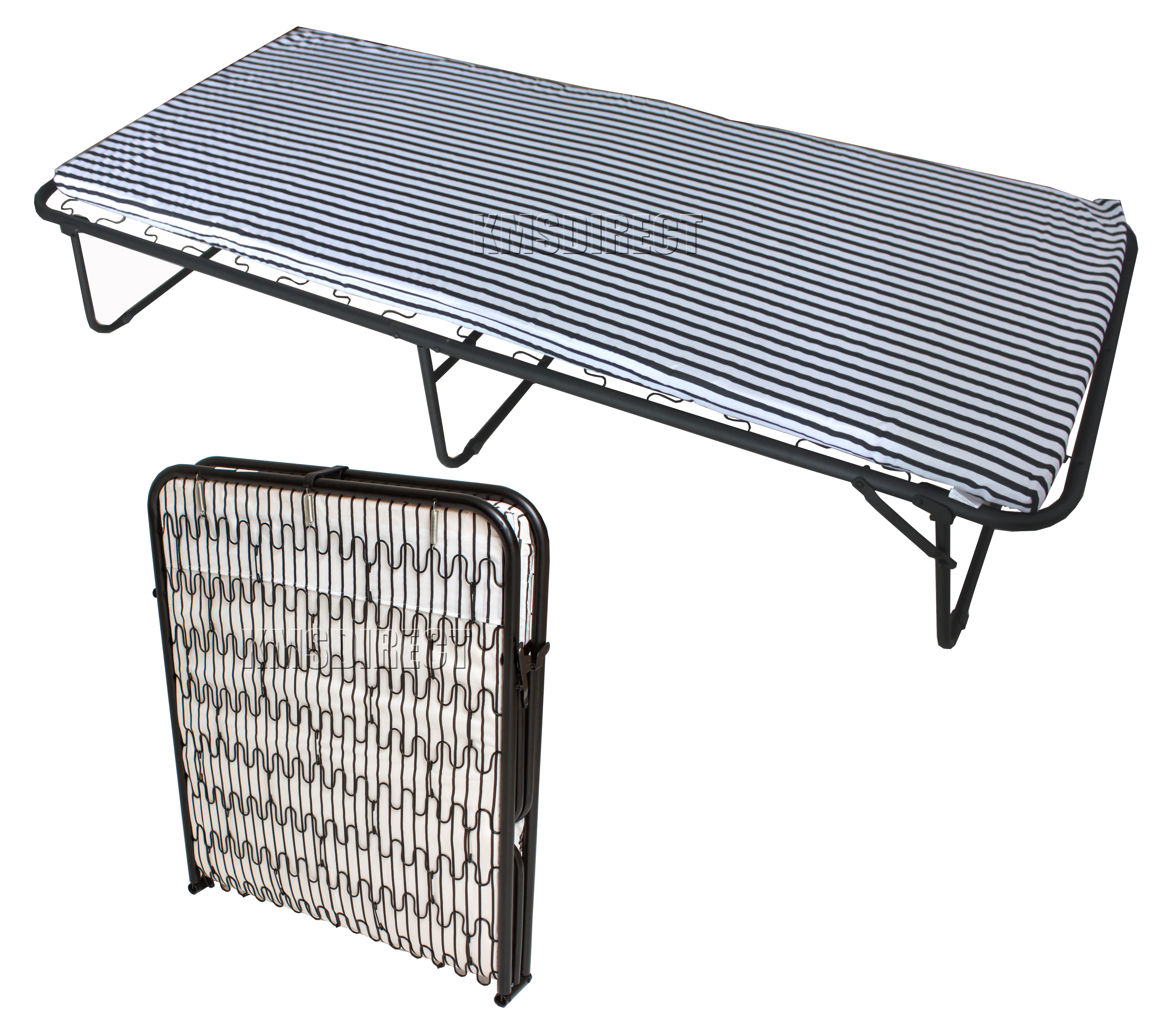 FoxHunter Metal Single Folding Guest Visitor Compact Bed With Mattress Fold Away eBay