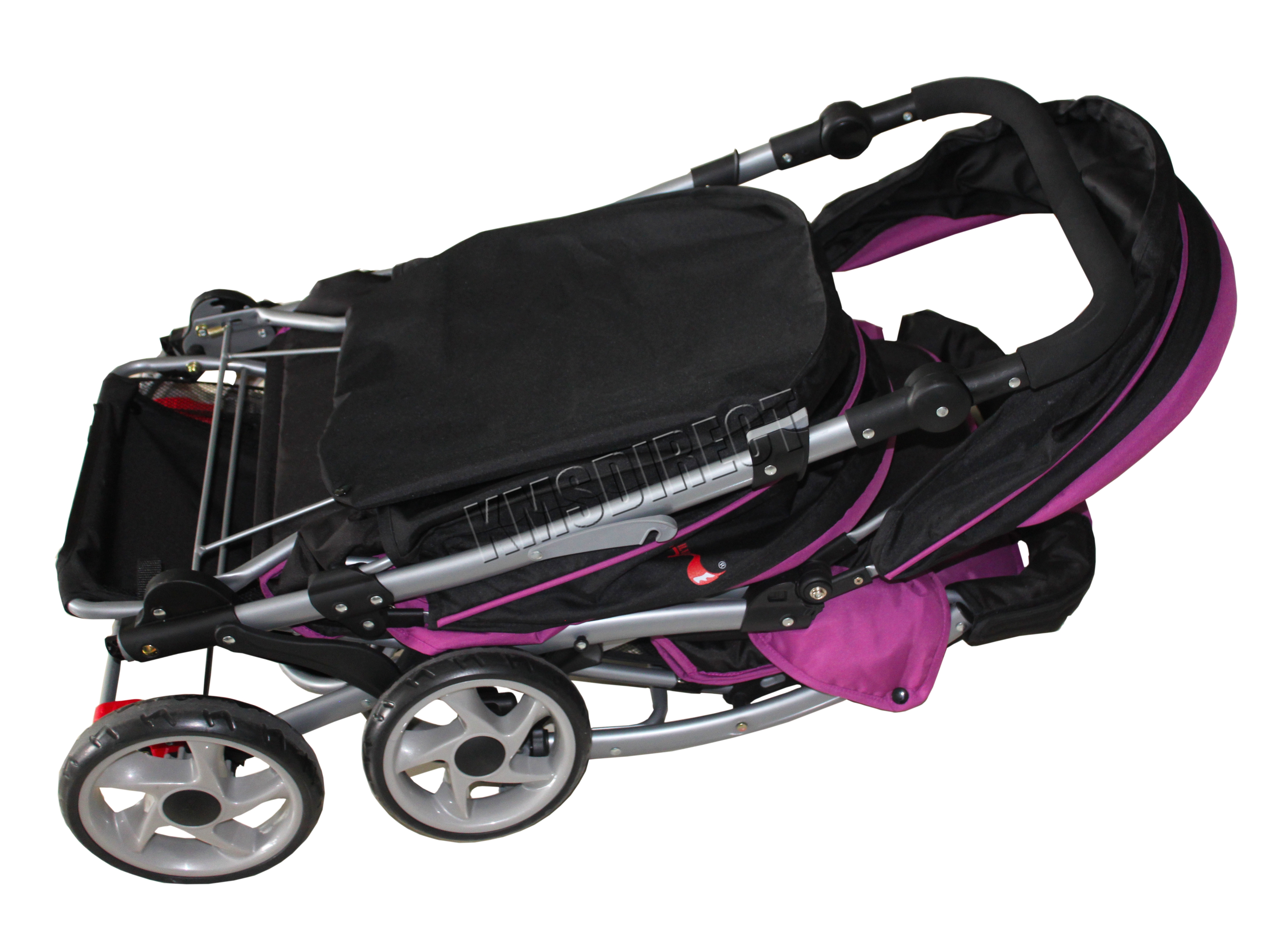 FoxHunter Baby Toddler Tandem Double Stroller Twin Pushchair Pram Buggy ...