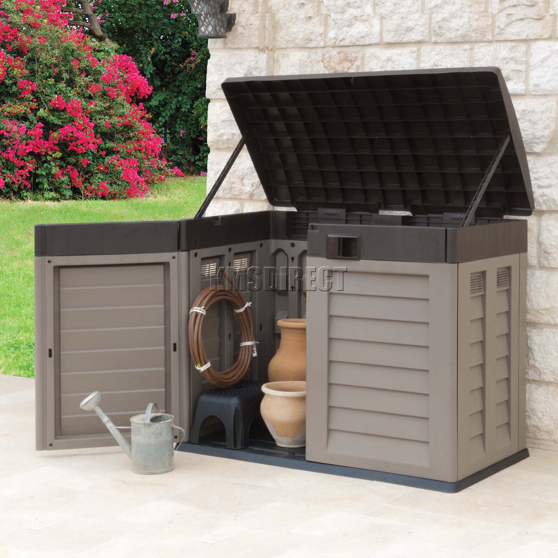 Starplast Outdoor Plastic Garden Low Shed Box Chest 