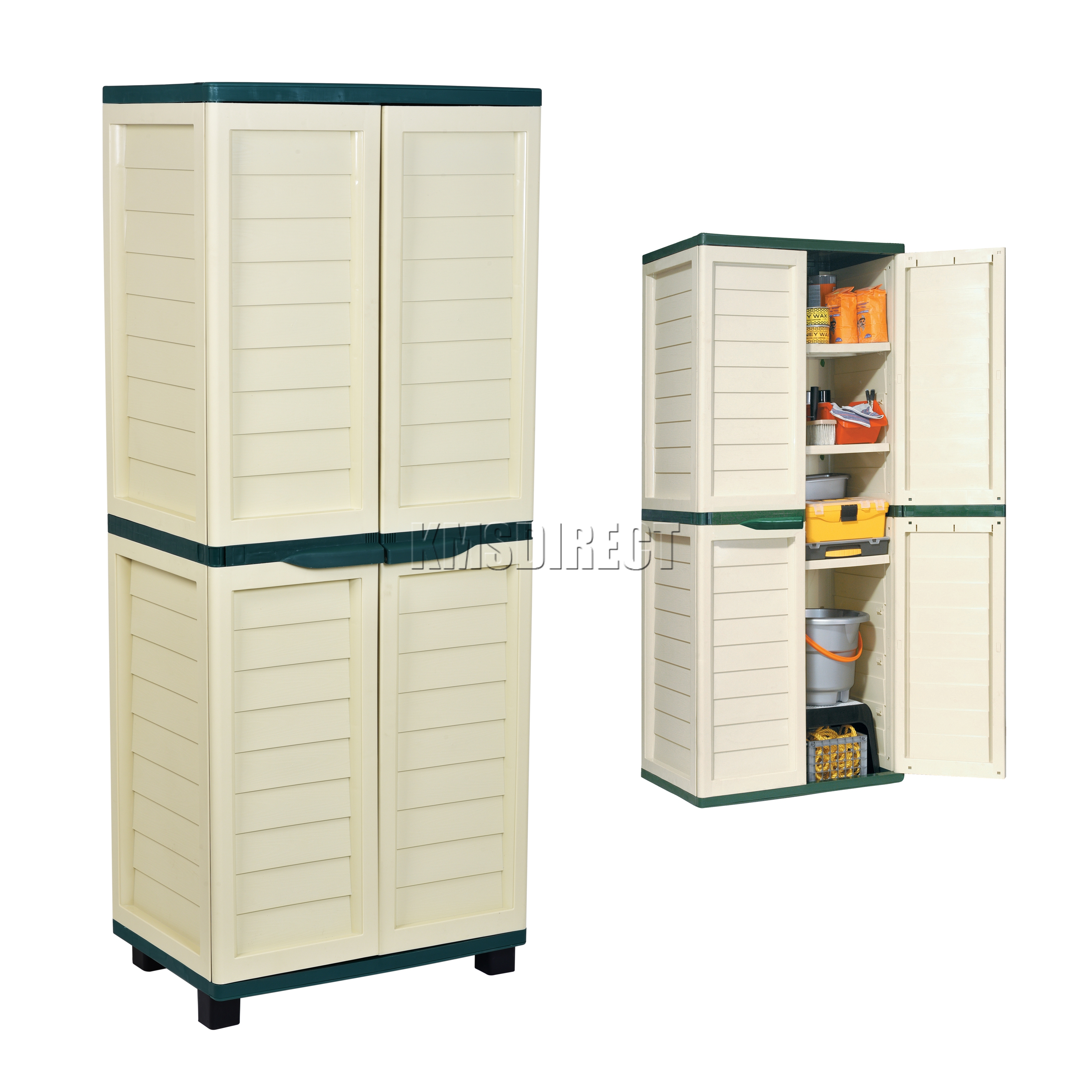 Starplast Outdoor Plastic Garden Utility Cabinet With 4 Shelves Sentinel Starplast Outdoor Plastic Garden Utility Cabinet With 4 Shelves Storage Green