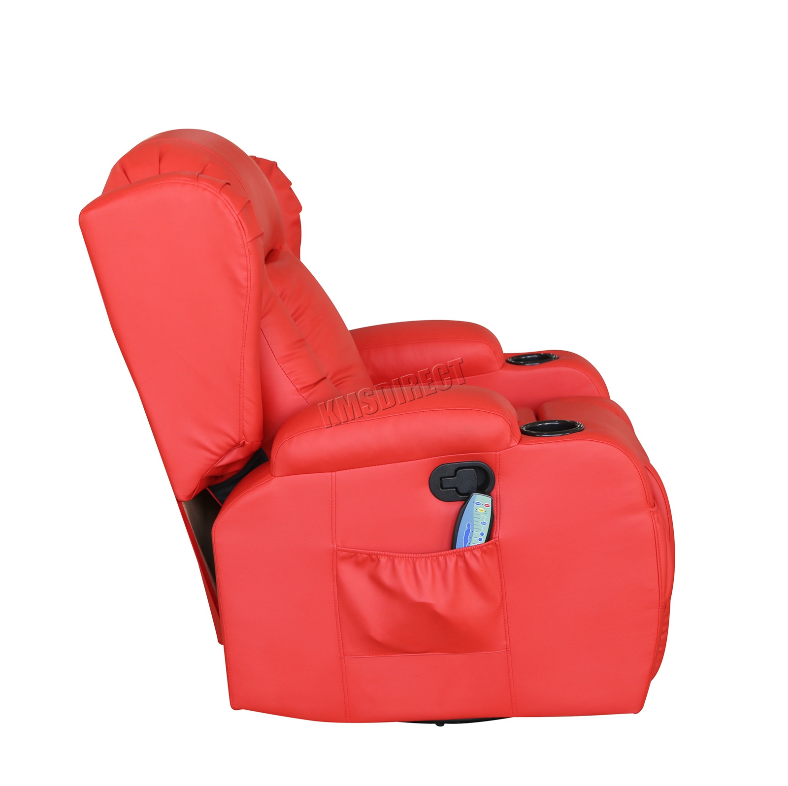 WESTWOOD Leather Recliner Armchair Swivel Heated Chair Massage