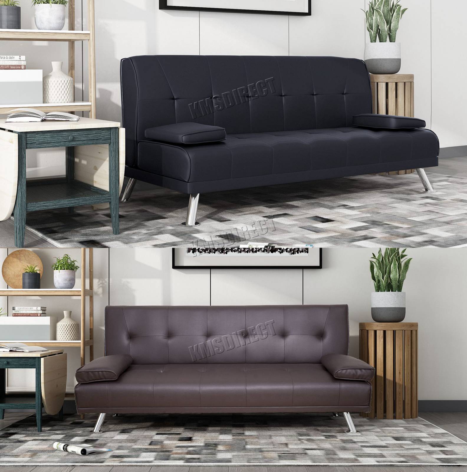 Detalles De Westwood Imitación Cuero Grueso Sofá Cama Reclinable 3 Plazas Lujo Moderno Diseño Ver Título Original