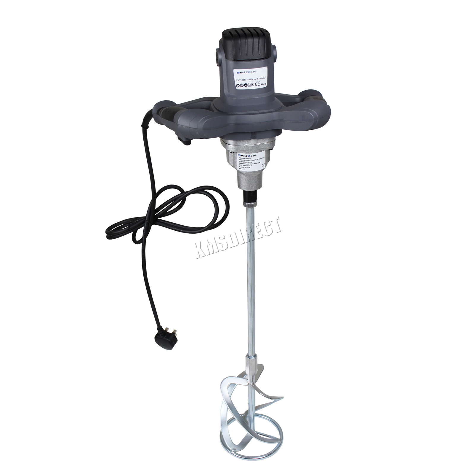 SwitZer 1400W Electric Plastering Plaster Stirrer Single Paddle Mortar