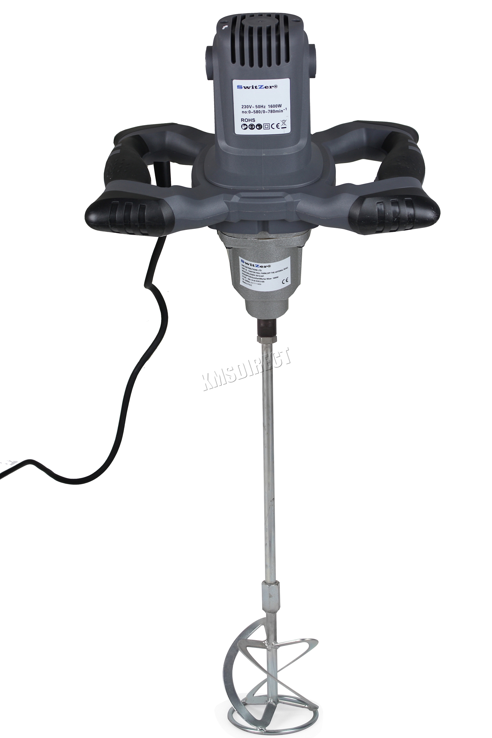 SwitZer 1600W Electric Plastering Plaster Stirrer Single Paddle Mortar