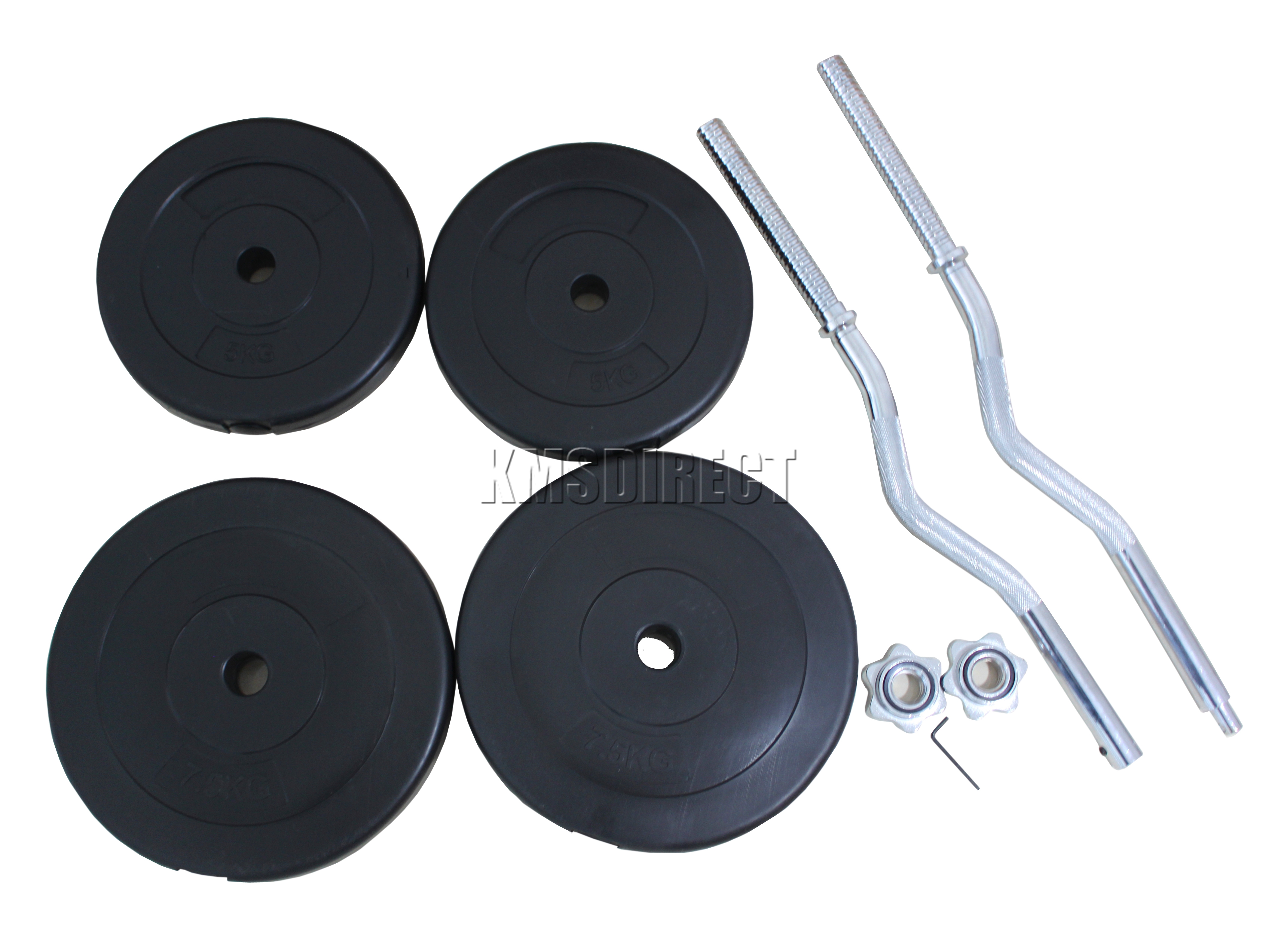 FoxHunter Curl Bar Barbell Set Weight Lifting Gym Triceps Arm Workout