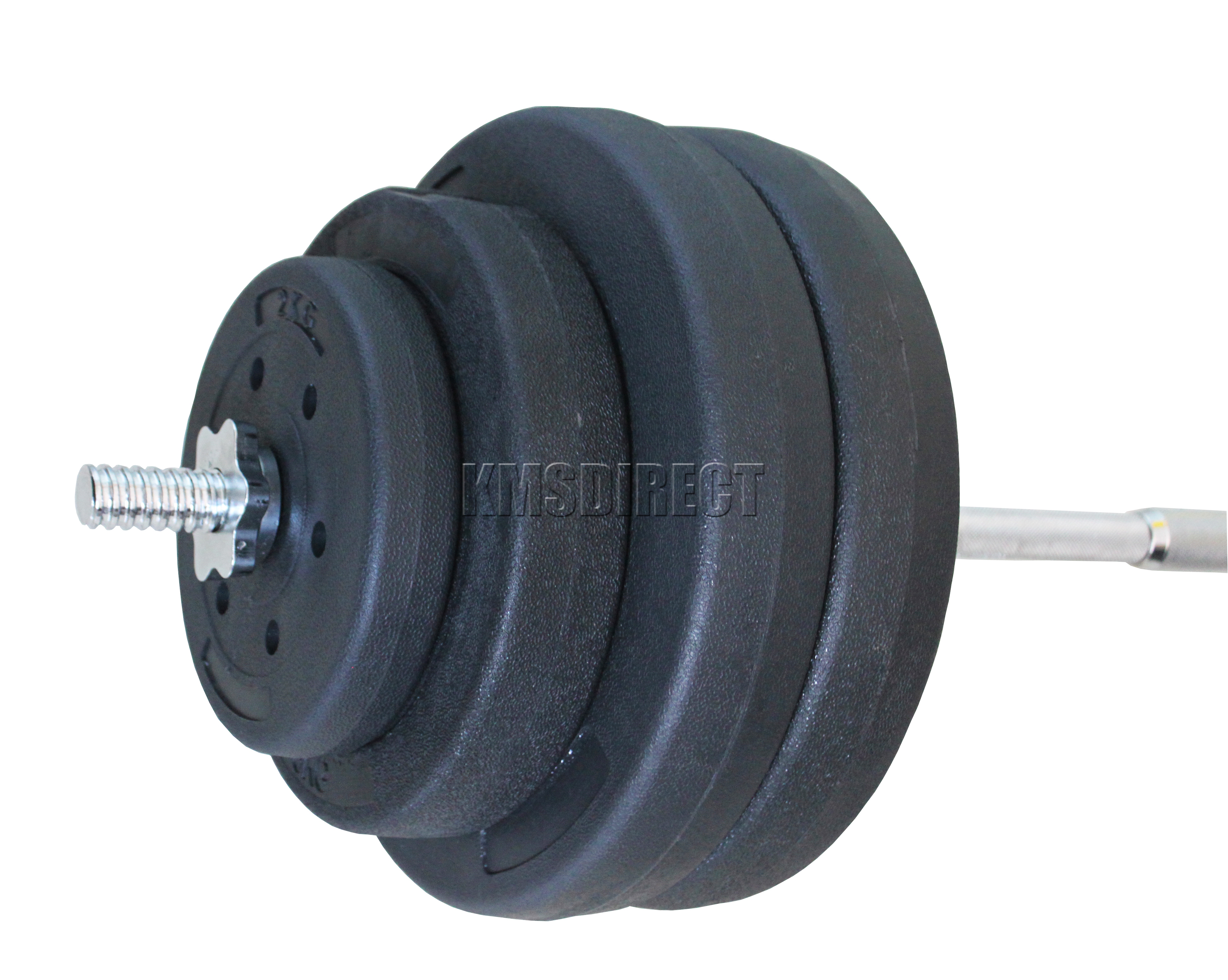 FoxHunter Curl Bar Barbell Set Weight Lifting Gym Triceps Arm Training