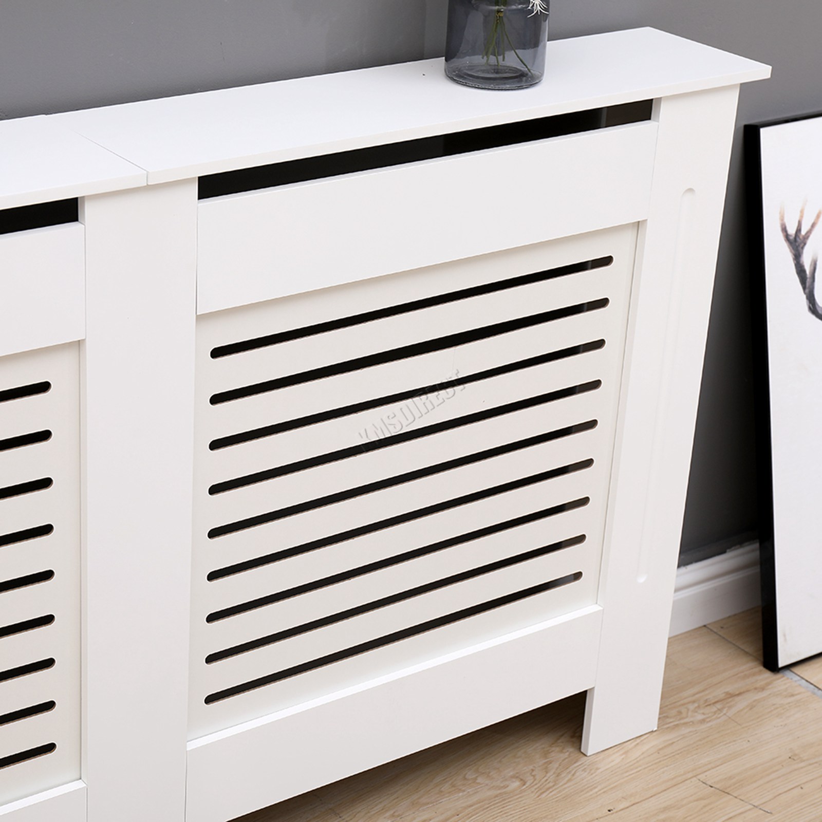WestWood Radiator Cover White Or Grey Wooden Radiator Wall Shelves