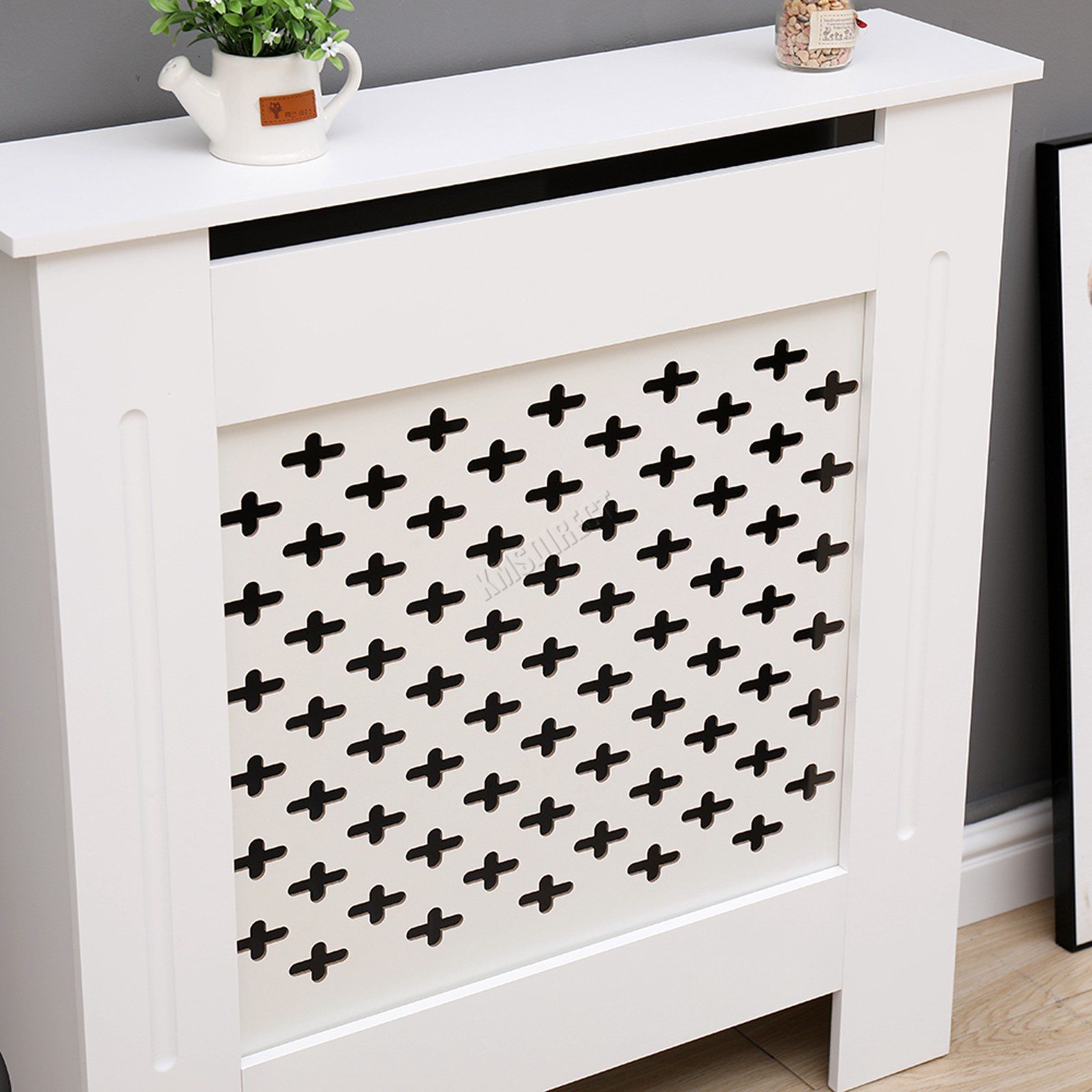 WestWood Radiator Cover White Or Grey Wooden Radiator Wall Shelves