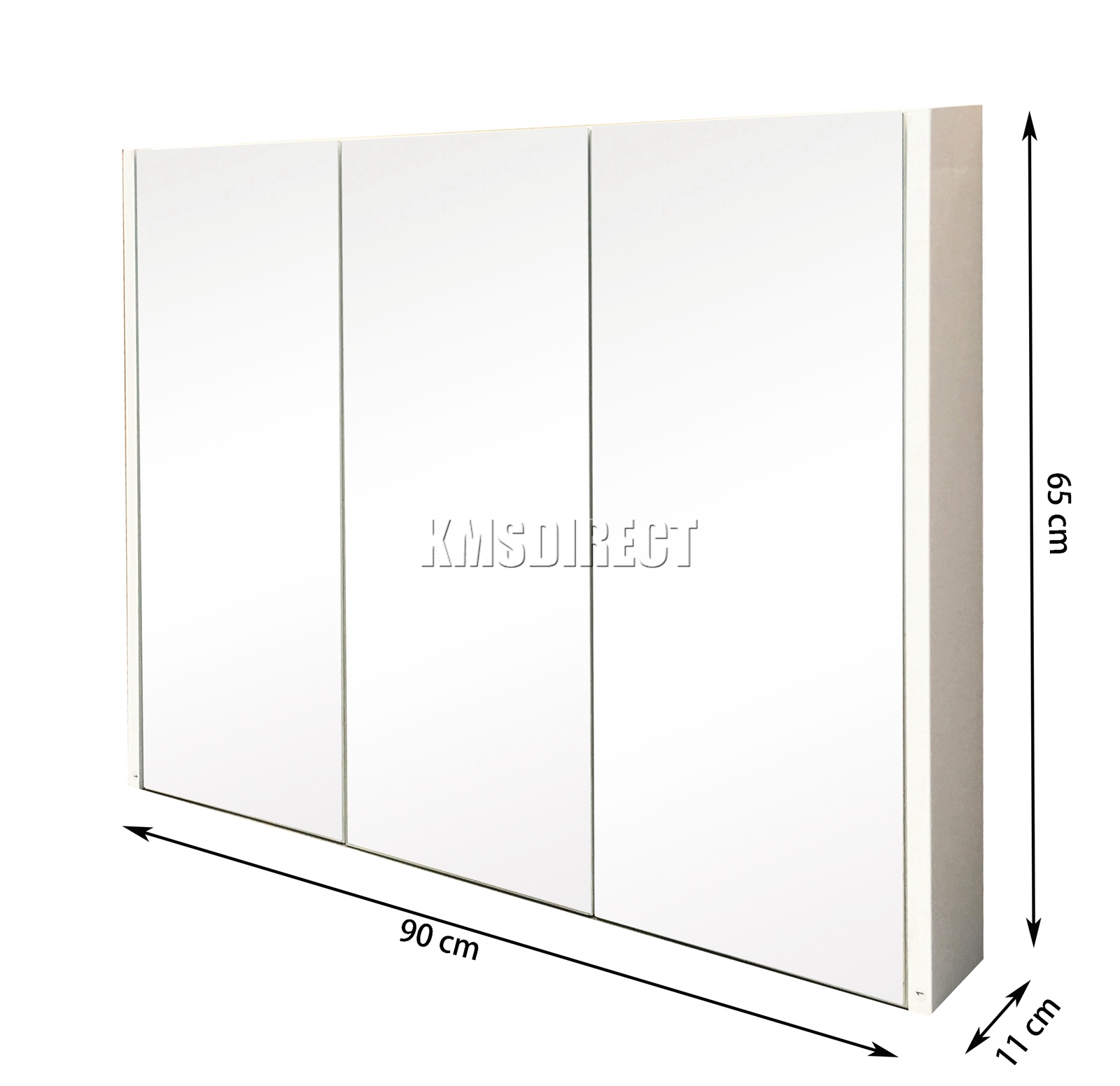 WestWood Wall Mount Mirror Bathroom Unit Storage Cupboard W