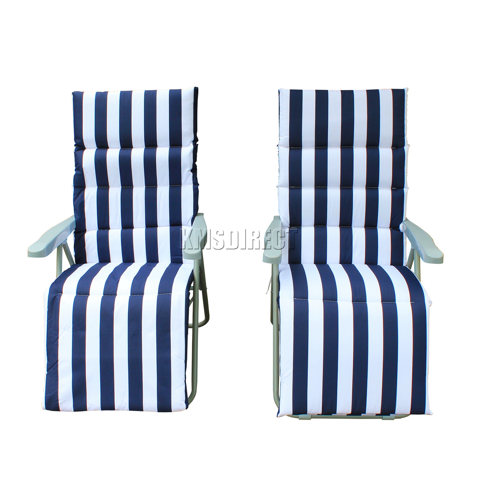 BIRCHTREE Pair of Sun Recliner Garden Lounger Reclining Chairs Relaxer