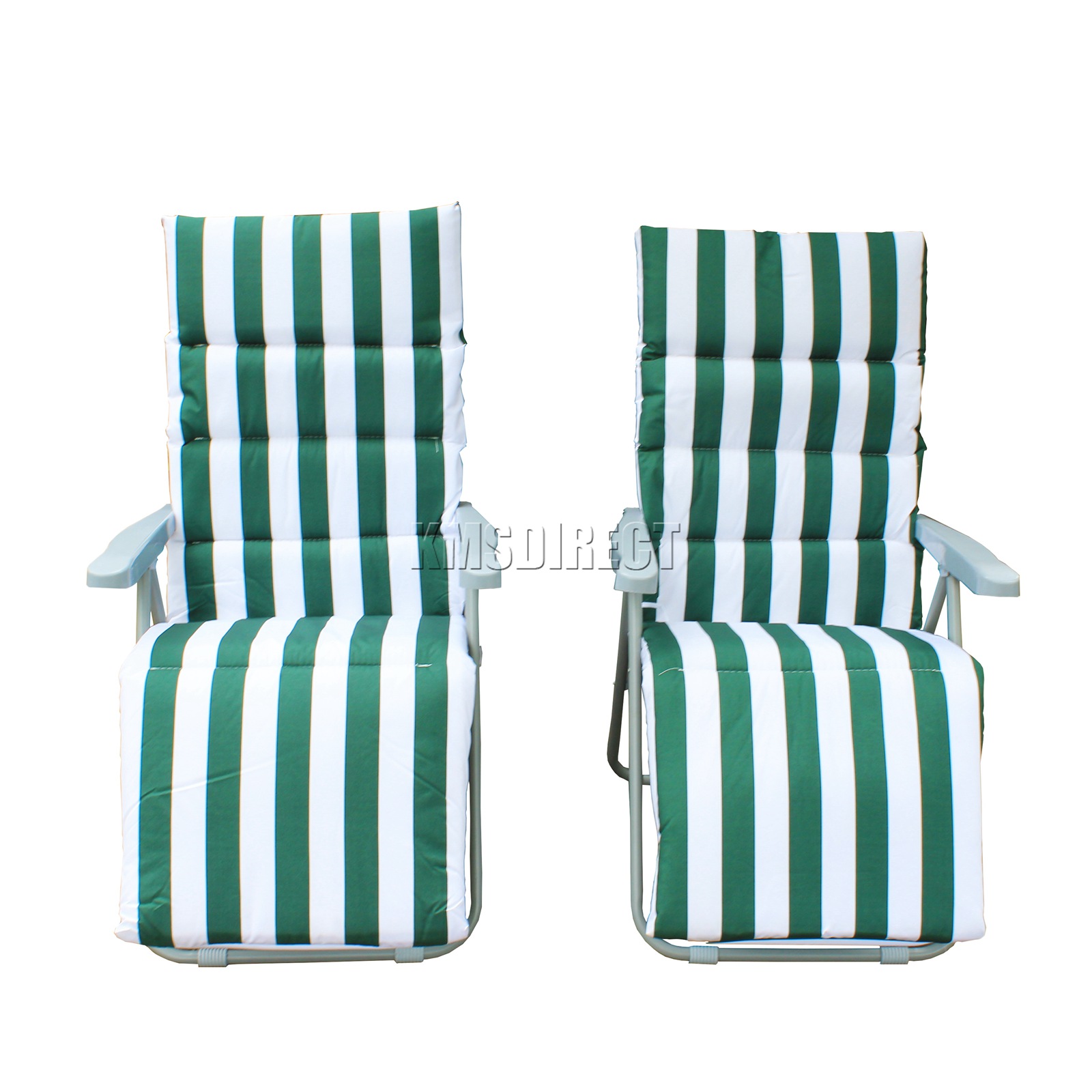 BIRCHTREE Pair of Sun Recliner Garden Lounger Reclining Chairs Relaxer