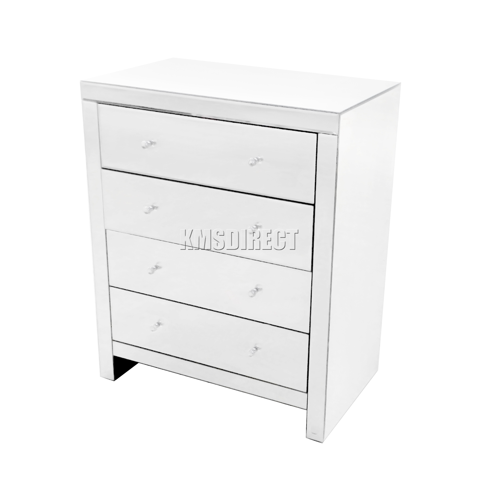 WestWood Mirrored Furniture Glass With Drawer Chest Table