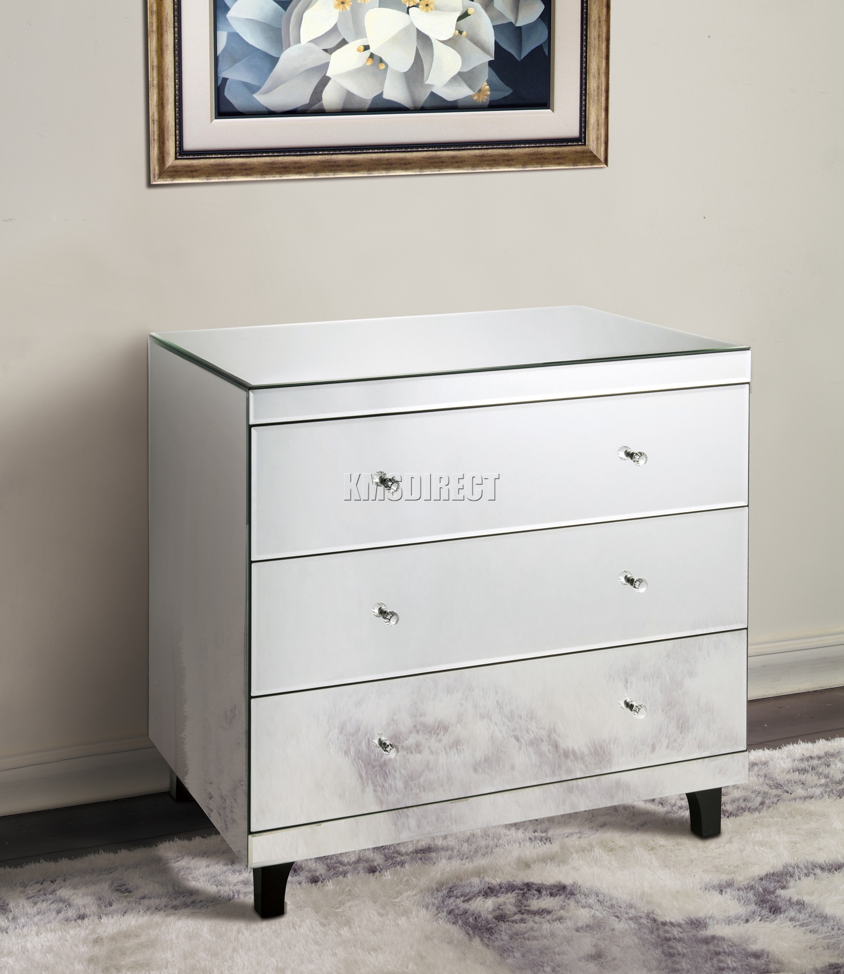 Westwood Mirrored Furniture Glass With Drawer Chest Cabinet Table Sentinel Westwood Mirrored Furniture Glass With Drawer Chest Cabinet Table Bedroom New