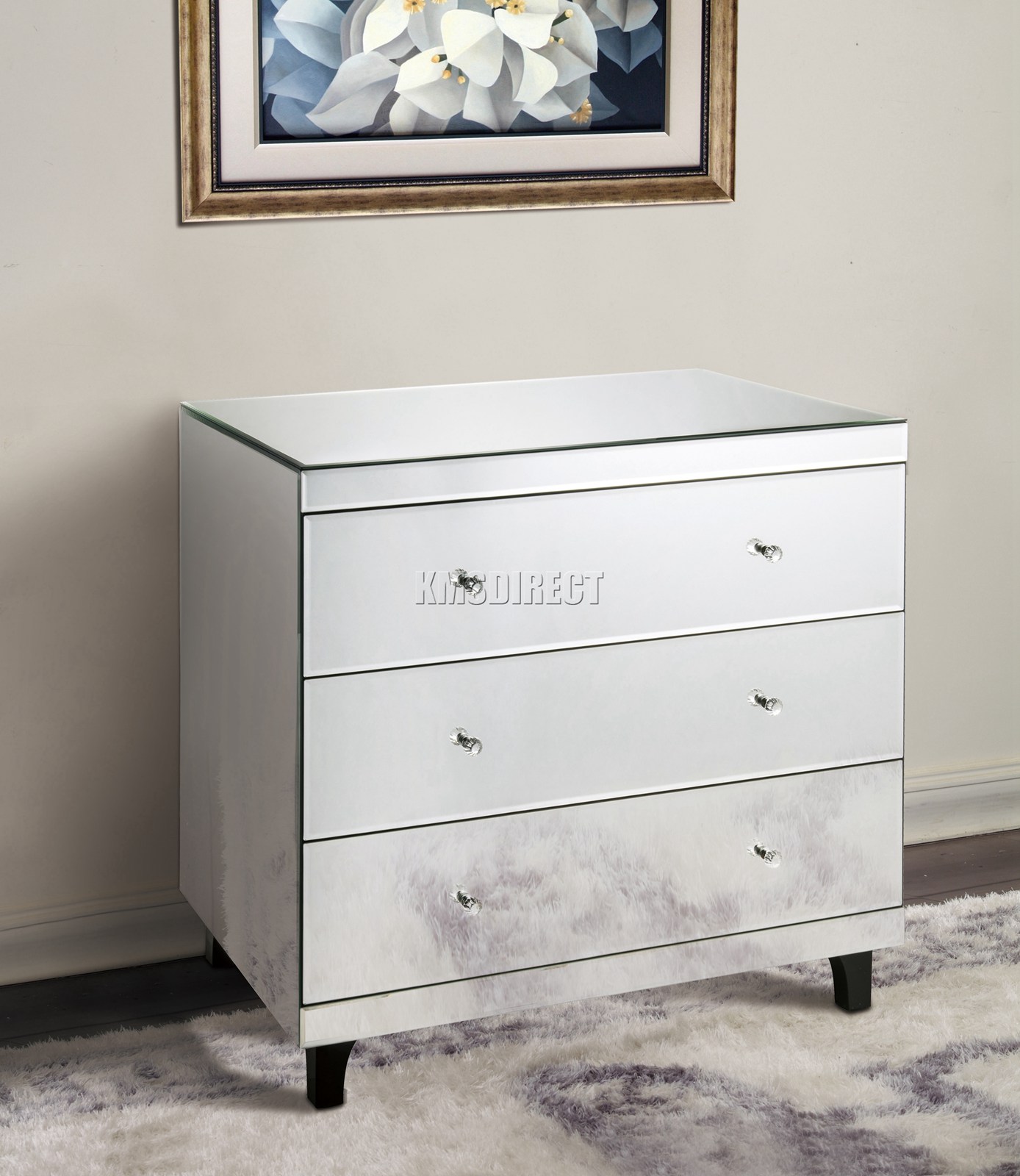 Foxhunter verspiegelt Möbel Glas mit Schublade Truhe Schrank Tisch