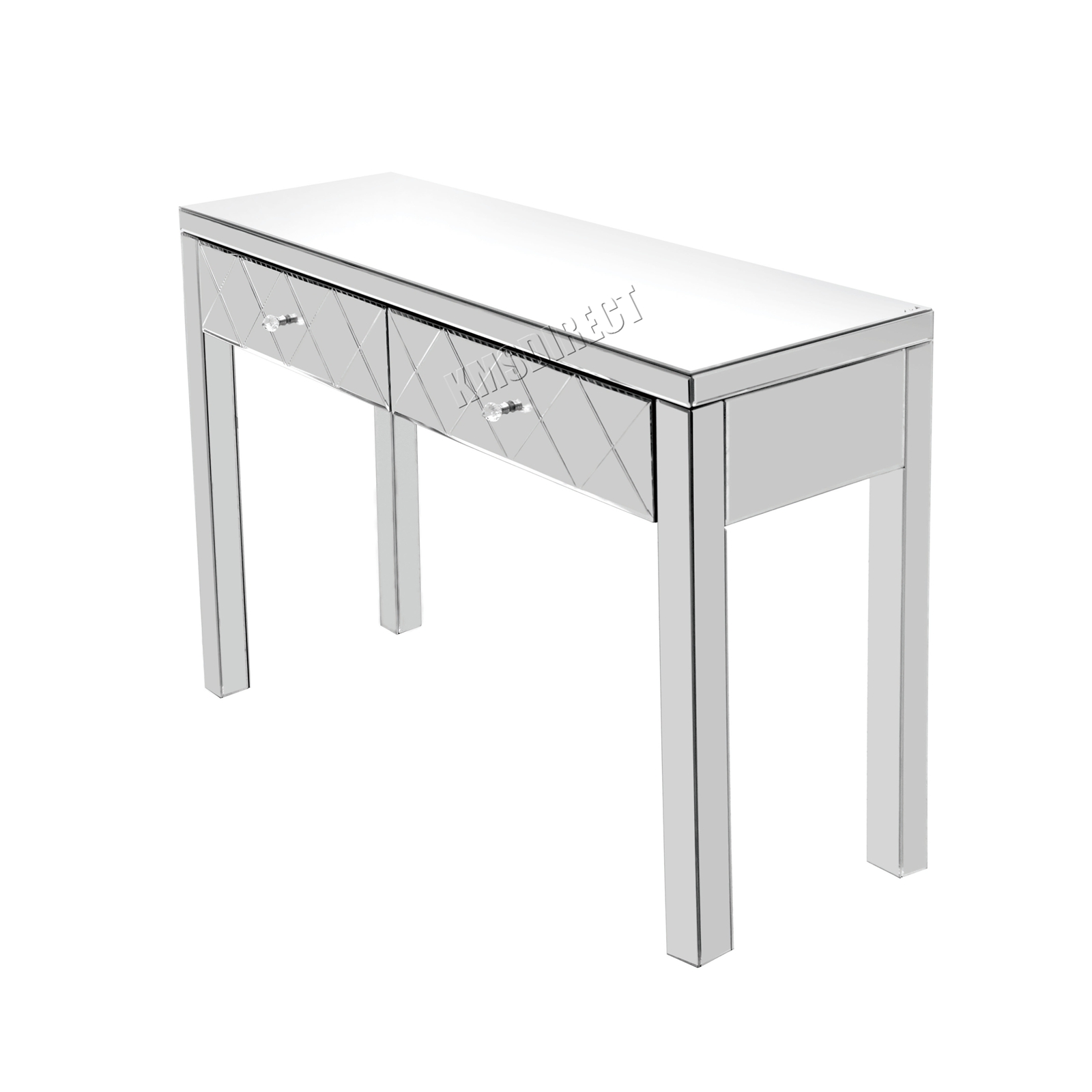 WestWood Mirrored Furniture Glass Dressing Table With Drawer Console