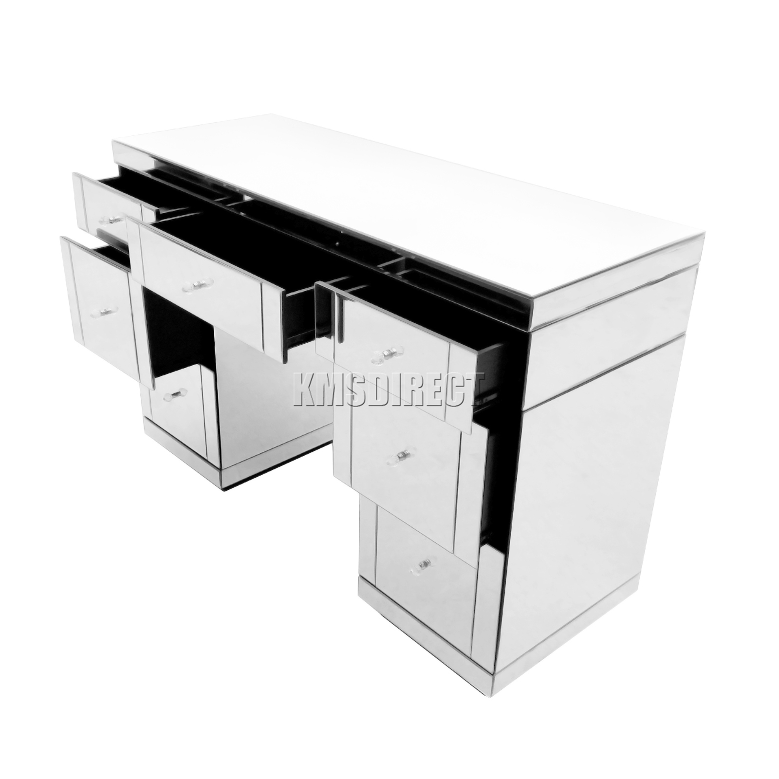 WestWood Mirrored Furniture Glass Dressing Table With Drawer Console