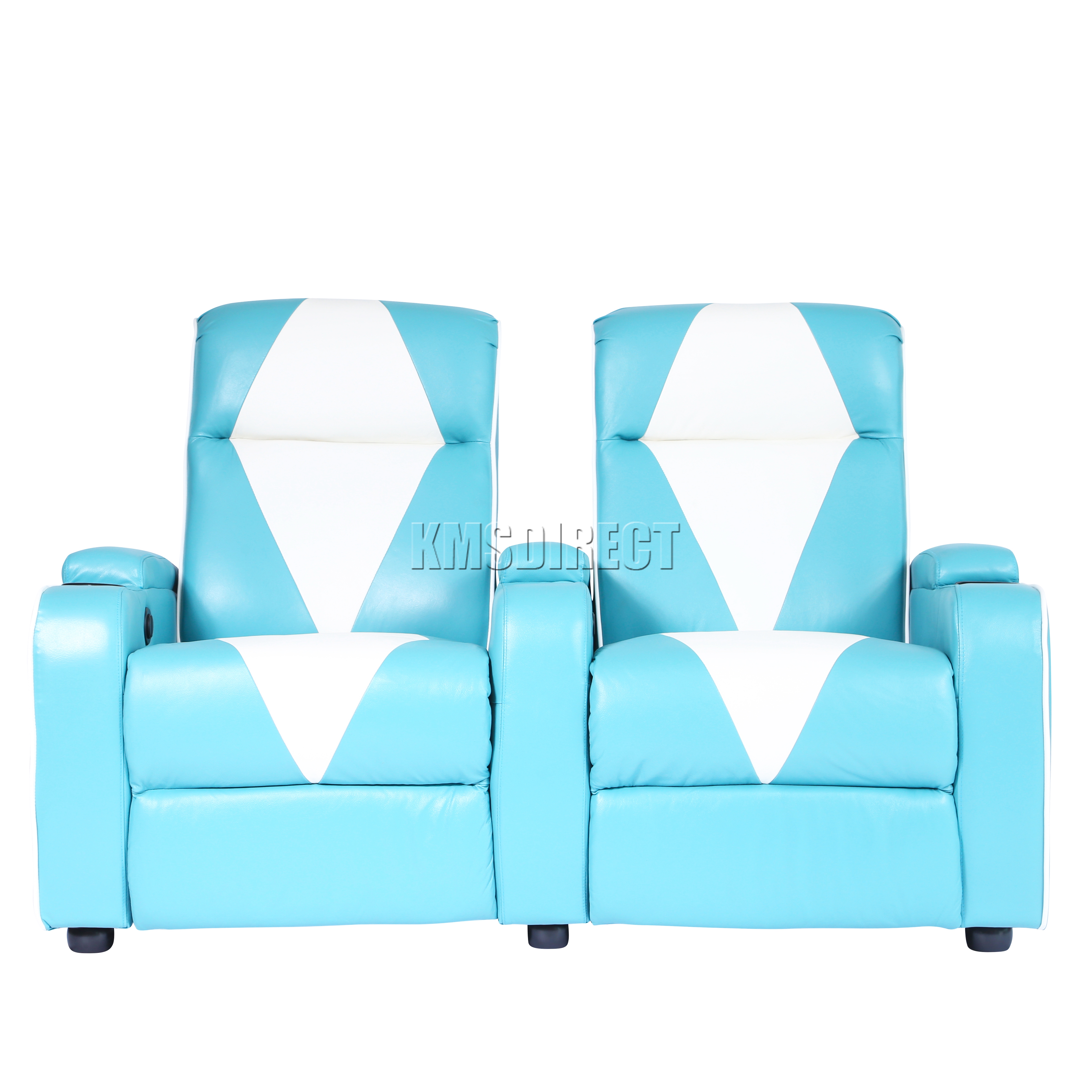 FoxHunter Leather Retro Theatre Cinema Movie Chair Sofa 2 Seat Electric