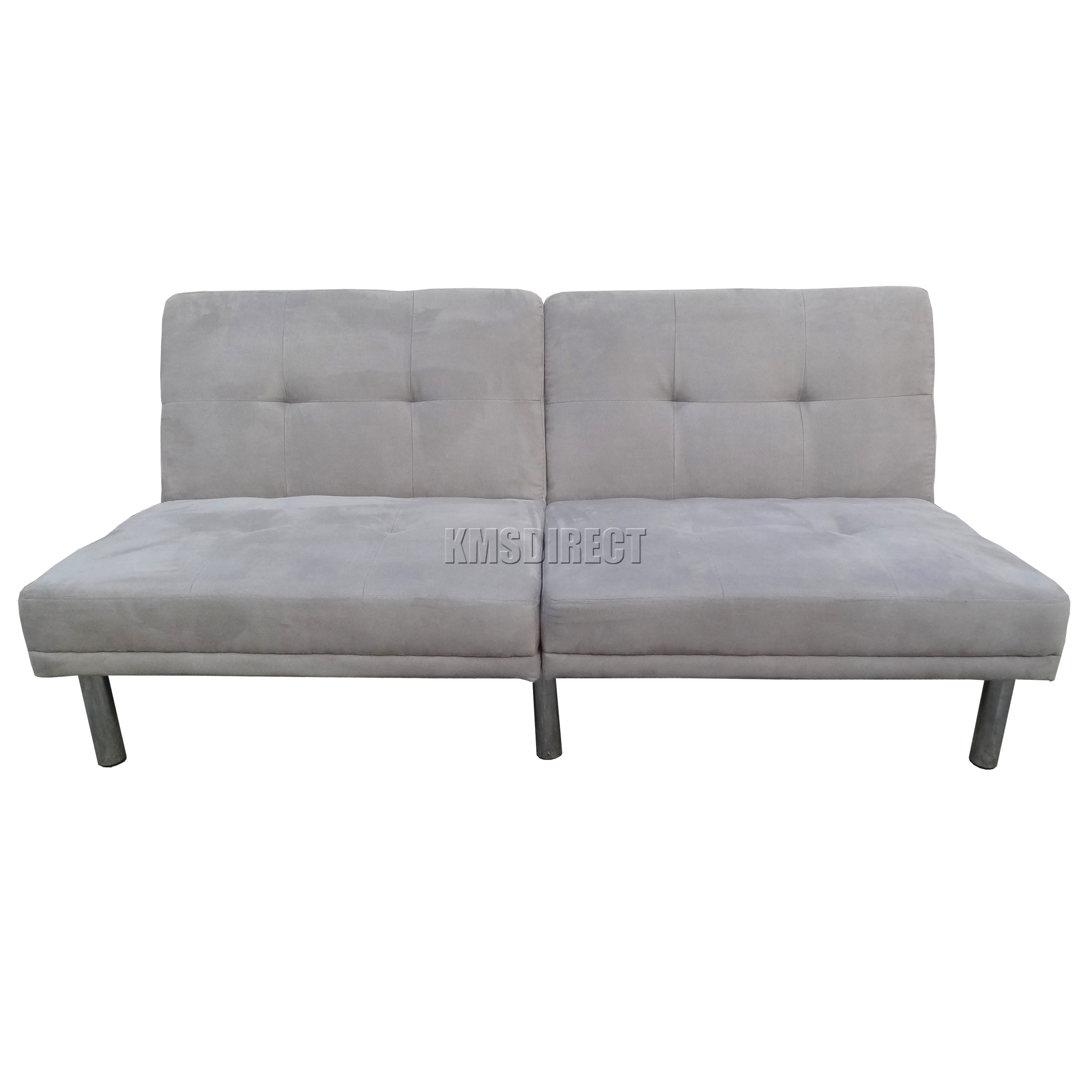 Foxhunter Fabric Faux Suede Sofa Bed Recliner 2 Seater Modern Sentinel Foxhunter Fabric Faux Suede Sofa Bed Recliner 2 Seater Modern Furniture Grey New
