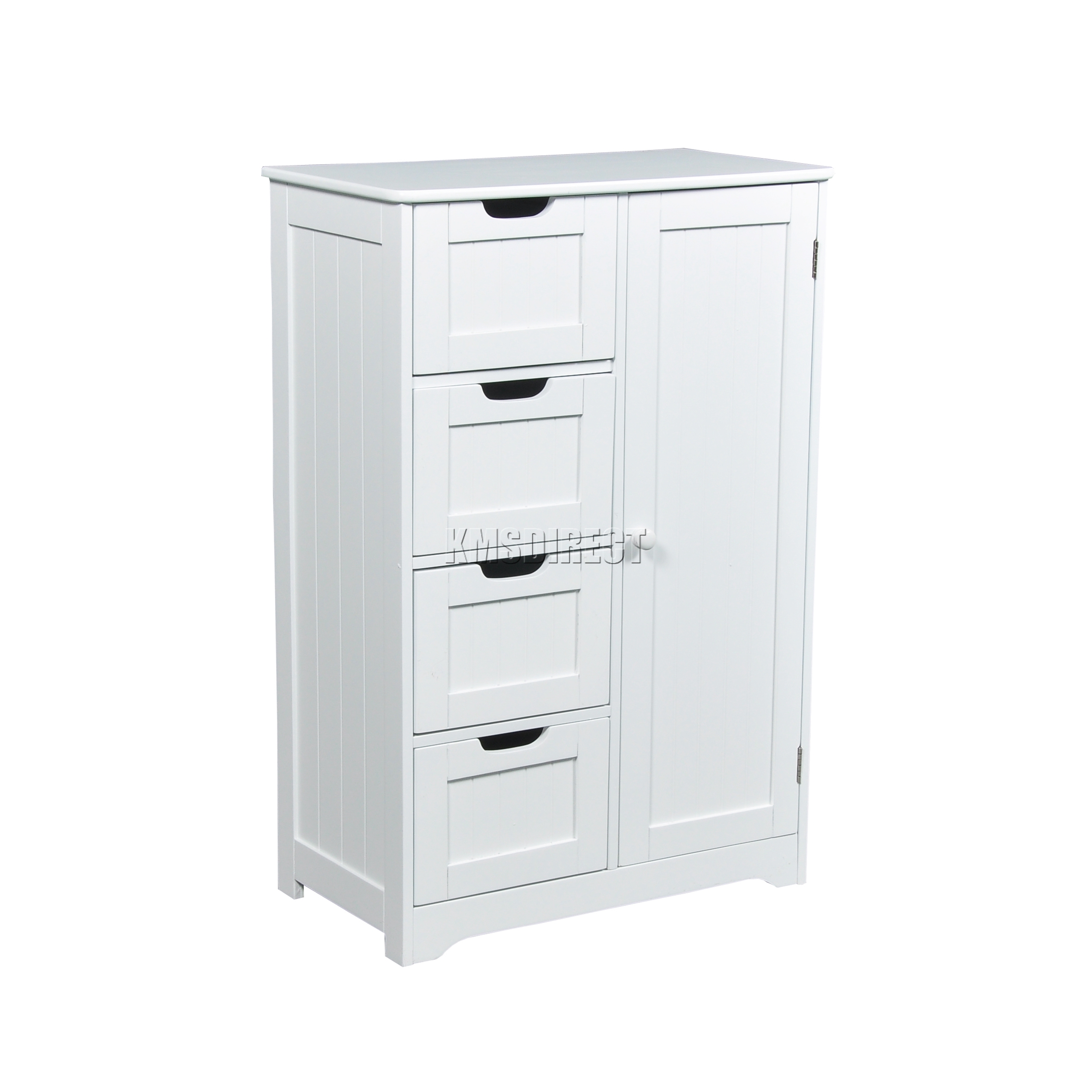 FoxHunter White Wooden 4 Drawer Bathroom Storage Cupboard Cabinet ...