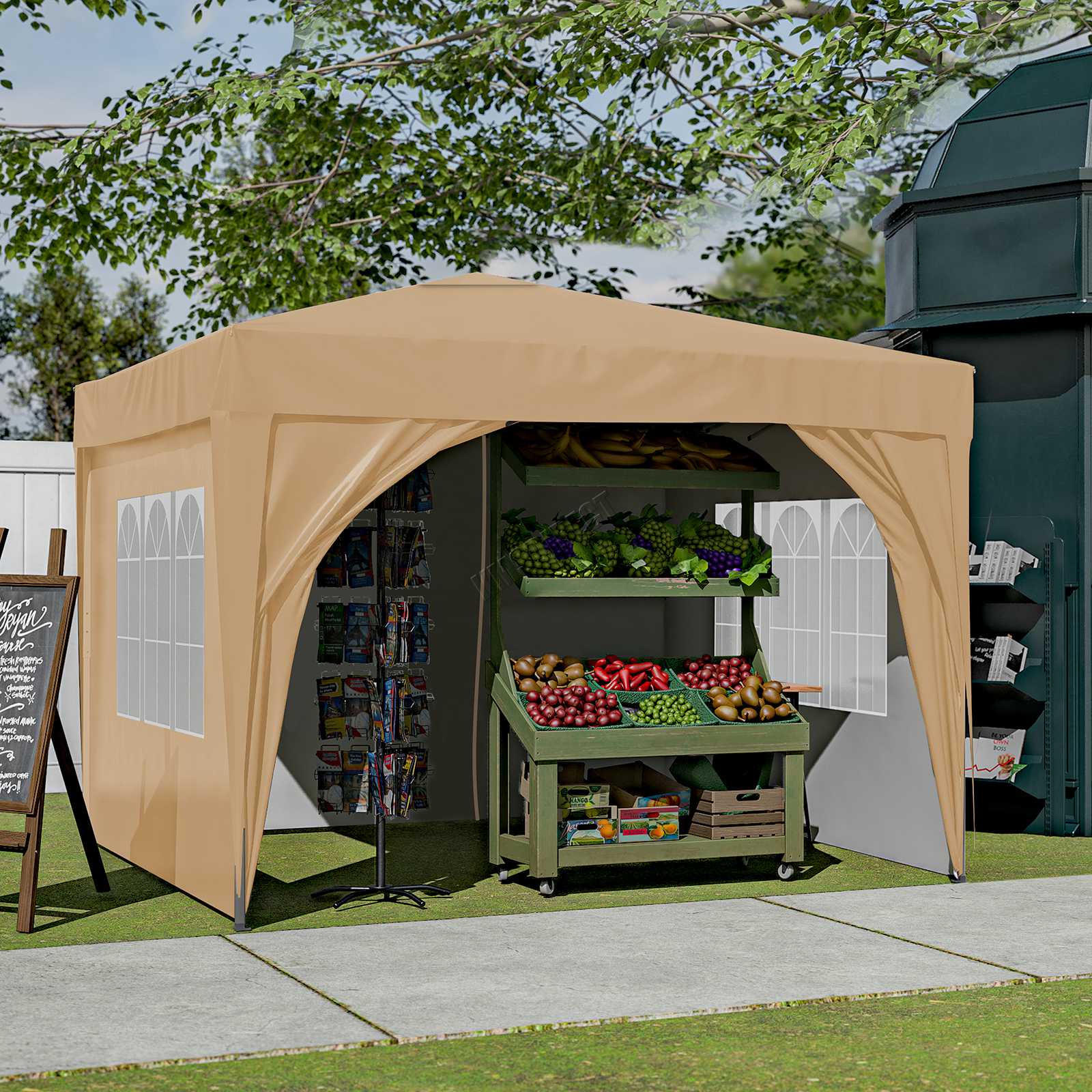 BIRCHTREE Pop Up Gazebo 3x3m Awning Party Tent Canopy Marquee Waterproof Garden 