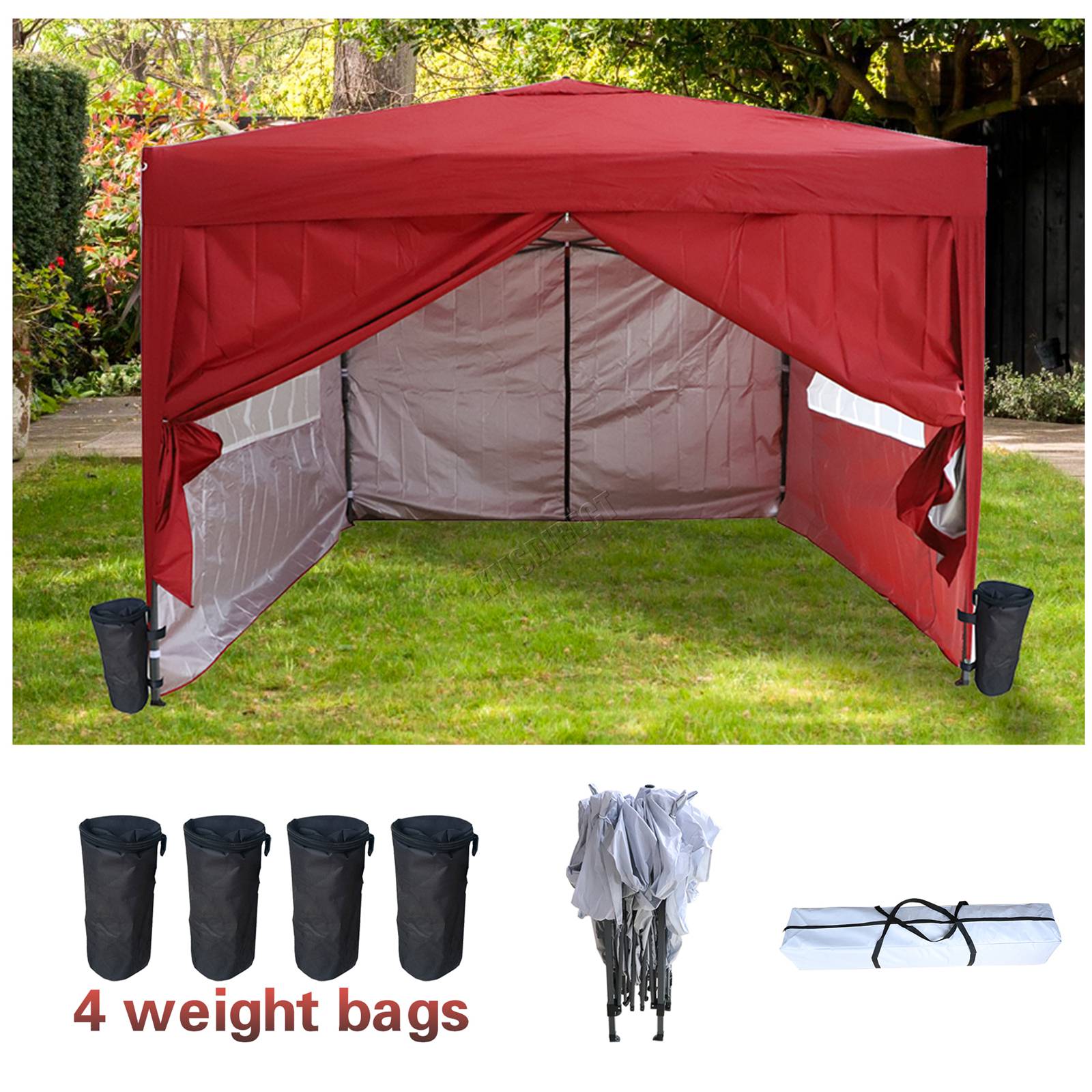FoxHunter Waterproof 3x3m Pop Up Gazebo Marquee Garden Awning Party