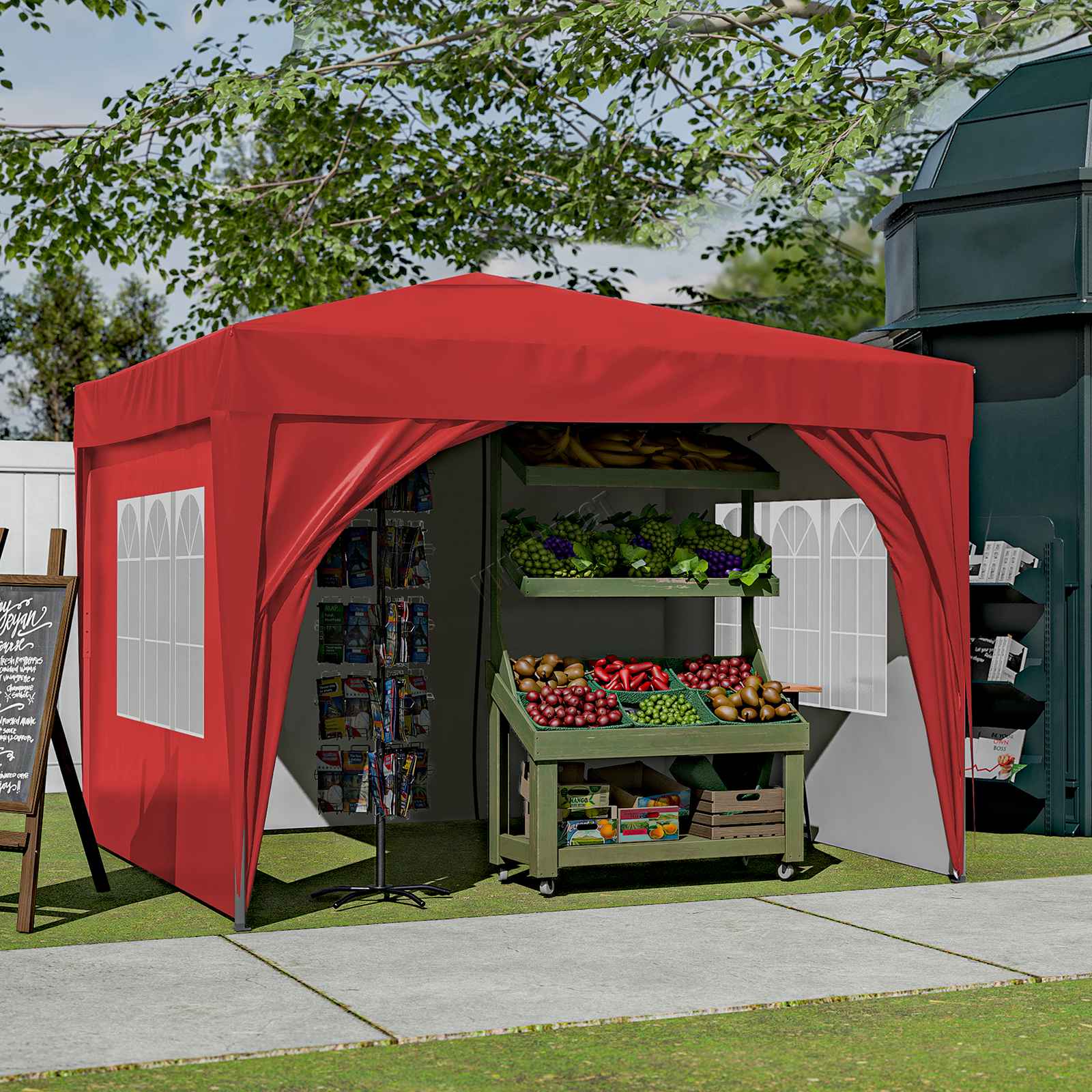 BIRCHTREE Pop Up Gazebo 3x3m Awning Party Tent Canopy Marquee Waterproof Garden 