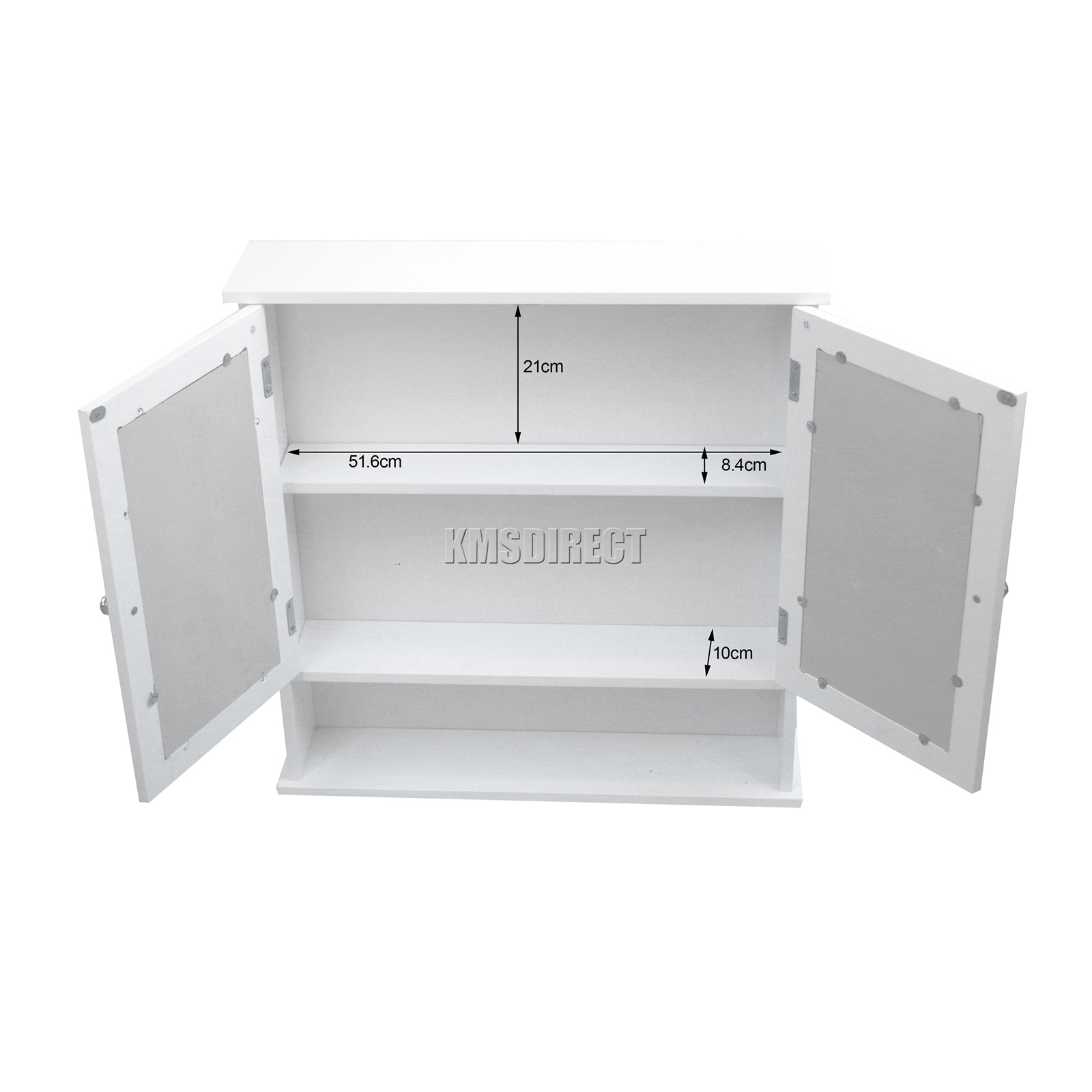 WestWood Wall Mount Mirror Bathroom Unit Storage Cupboard With