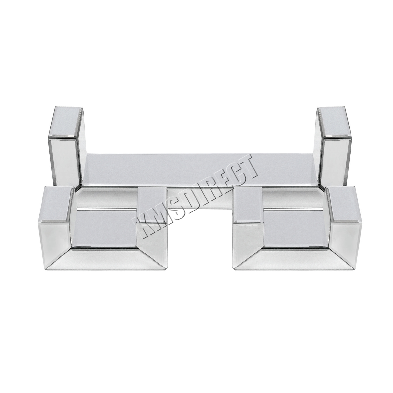 WestWood Bevelled Mirrored Furniture Glass Floating Shelves Set Wall