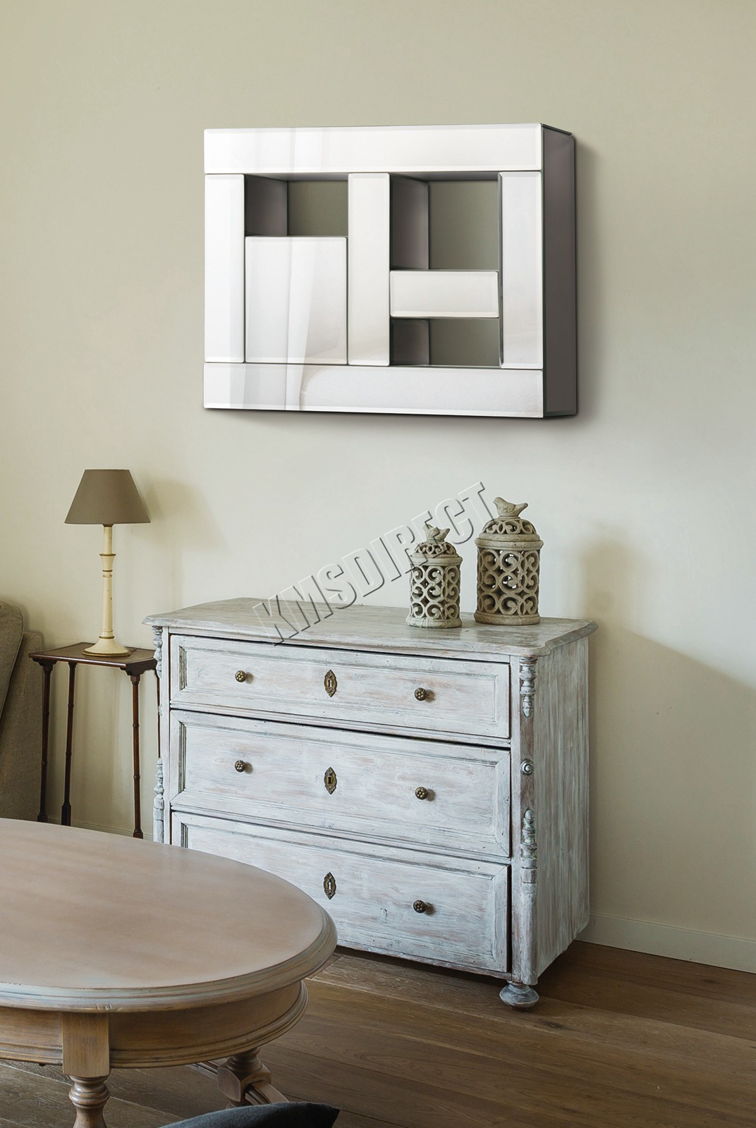 WestWood Bevelled Mirrored Furniture Glass Floating Shelves Set Wall Storage eBay