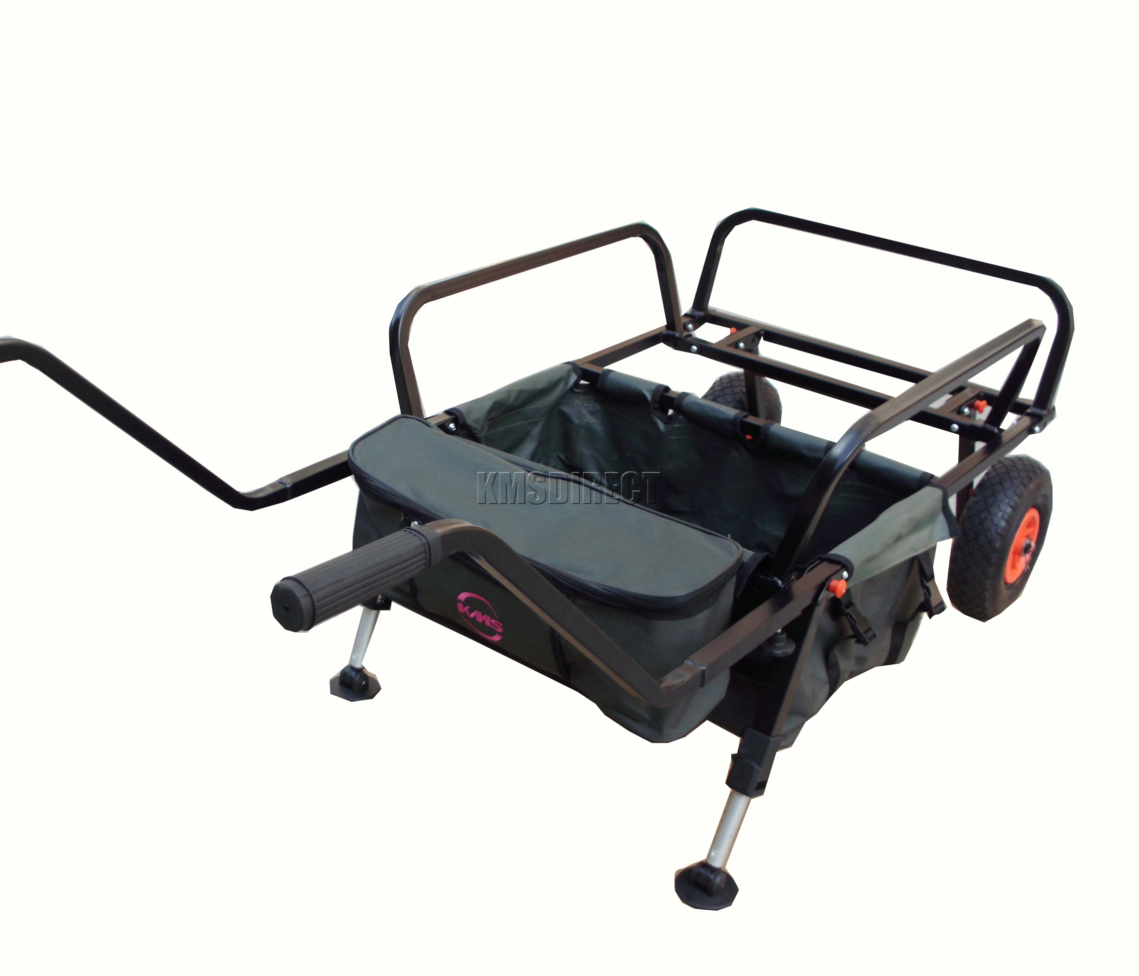 Fishing Trolley 2 Pneumatic Wheel Folding Barrow Cart with Bag