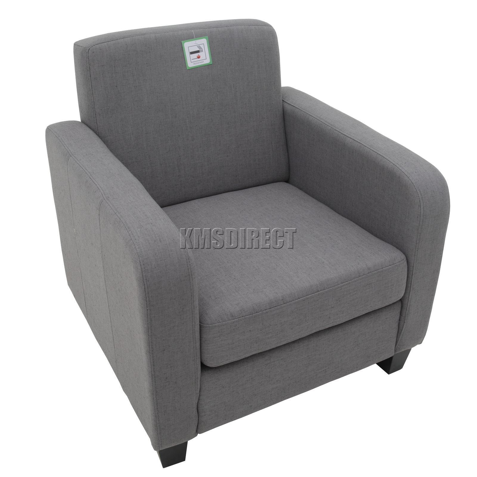 Foxhunter Linen Fabric Tub Chair Armchair Dining Living Room Lounge Sentinel Foxhunter Linen Fabric Tub Chair Armchair Dining Living Room Lounge Office Grey