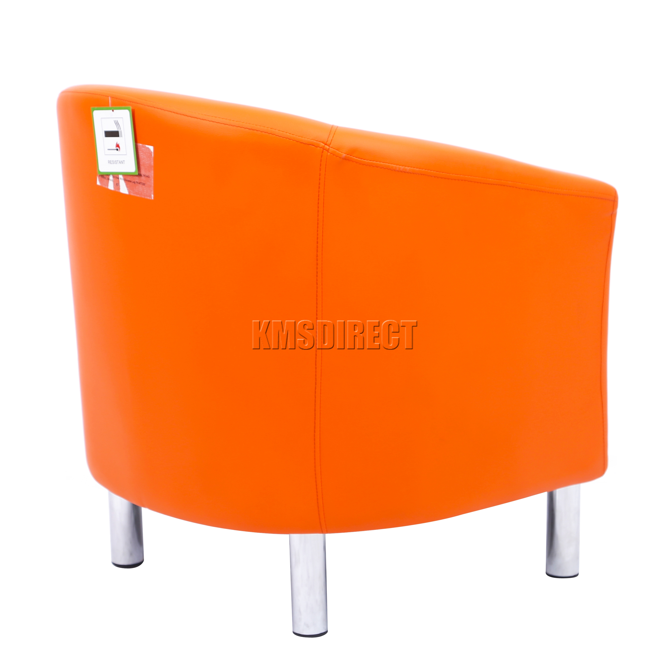 Foxhunter Modern Tub Chair Armchair Pu Faux Leather Chrome Leg Sentinel Foxhunter Modern Tub Chair Armchair Pu Faux Leather Chrome Leg Dining Orange New
