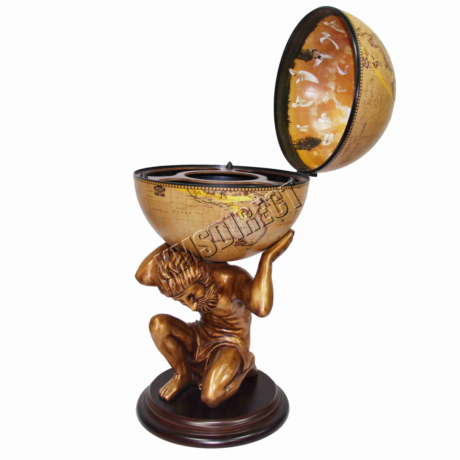 WestWood Vintage Globe Mini BAR Atlas Wein Getränk Schrank Antik