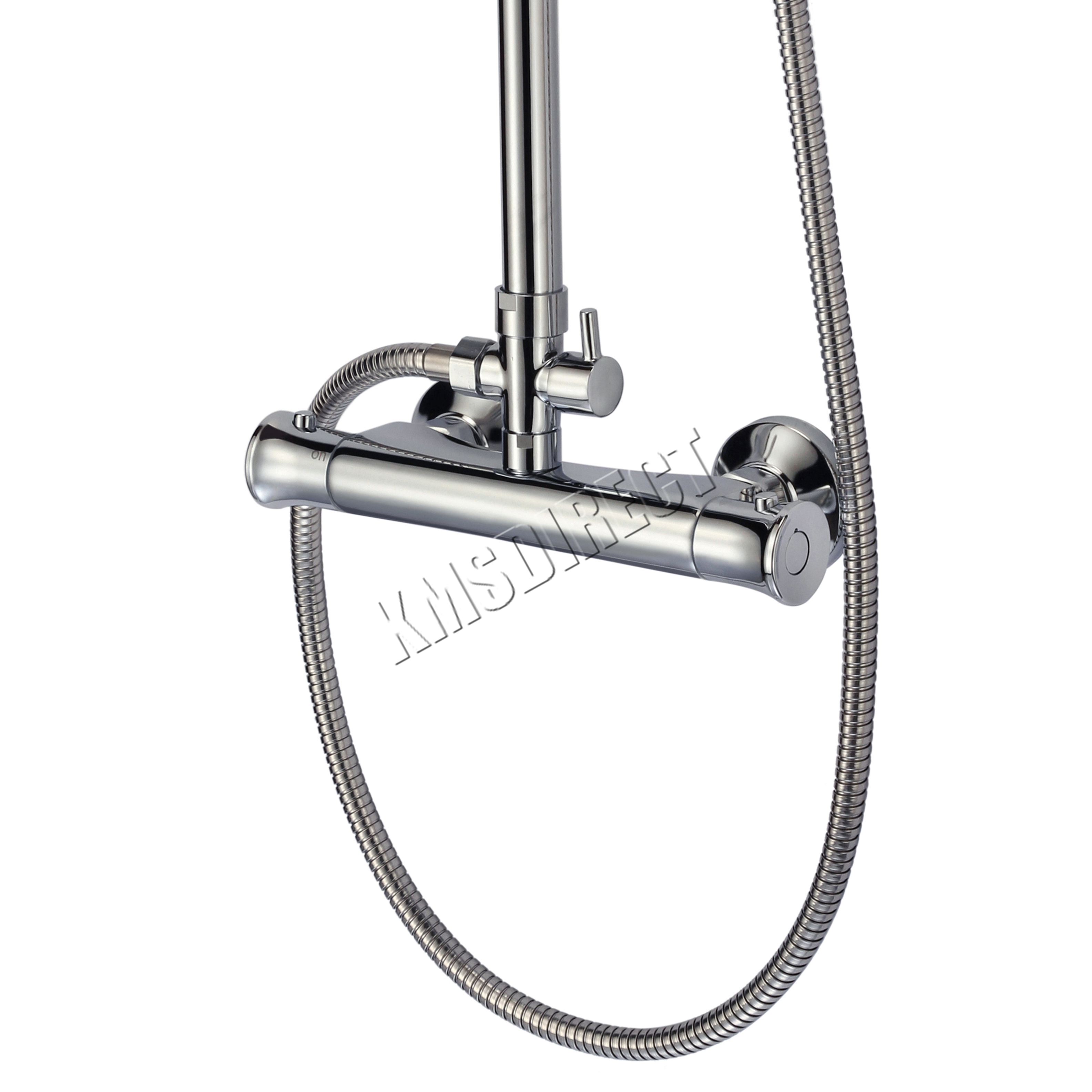 FoxHunter Bathroom Mixer Shower Set Twin Head Round Square Chrome