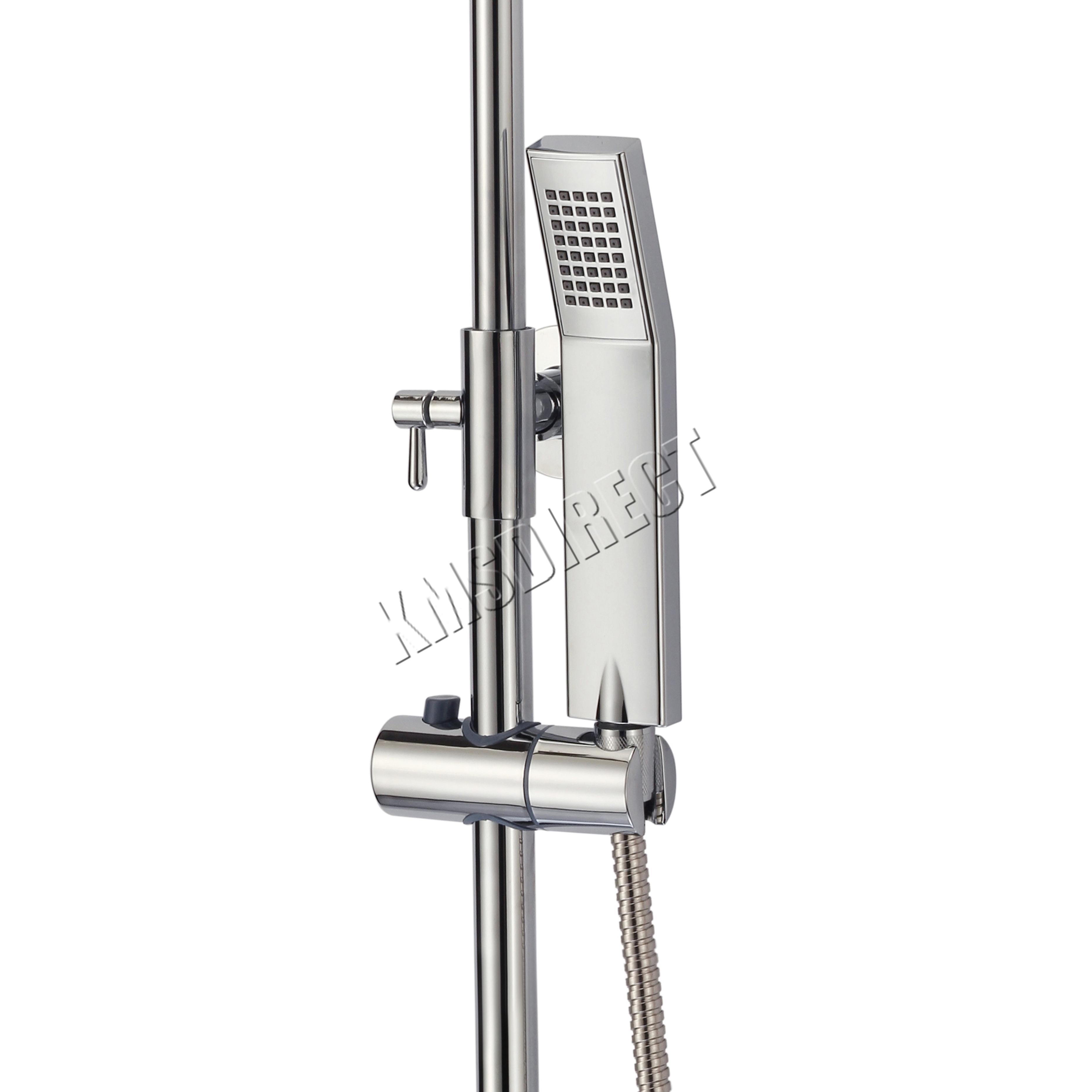 FoxHunter Bathroom Mixer Shower Set Twin Head Round Square Chrome