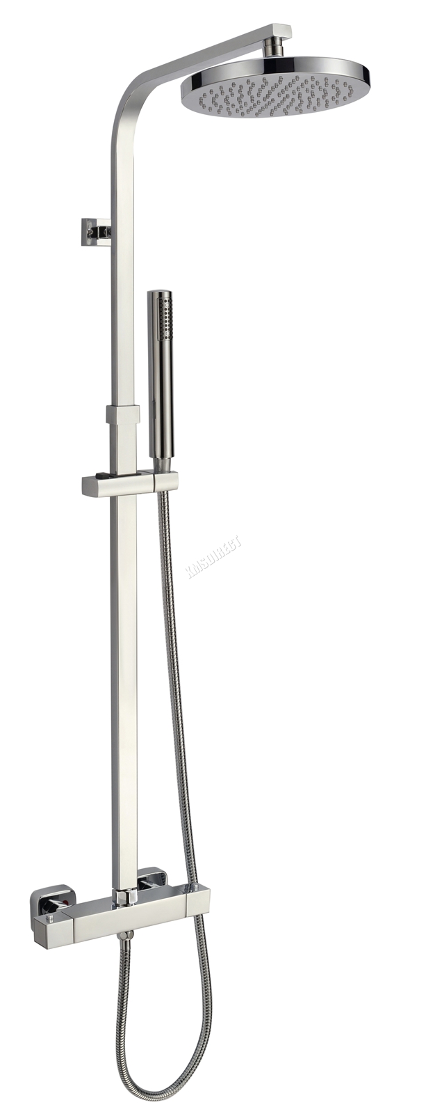 FoxHunter Bathroom Mixer Shower Set Twin Head Round Square Chrome