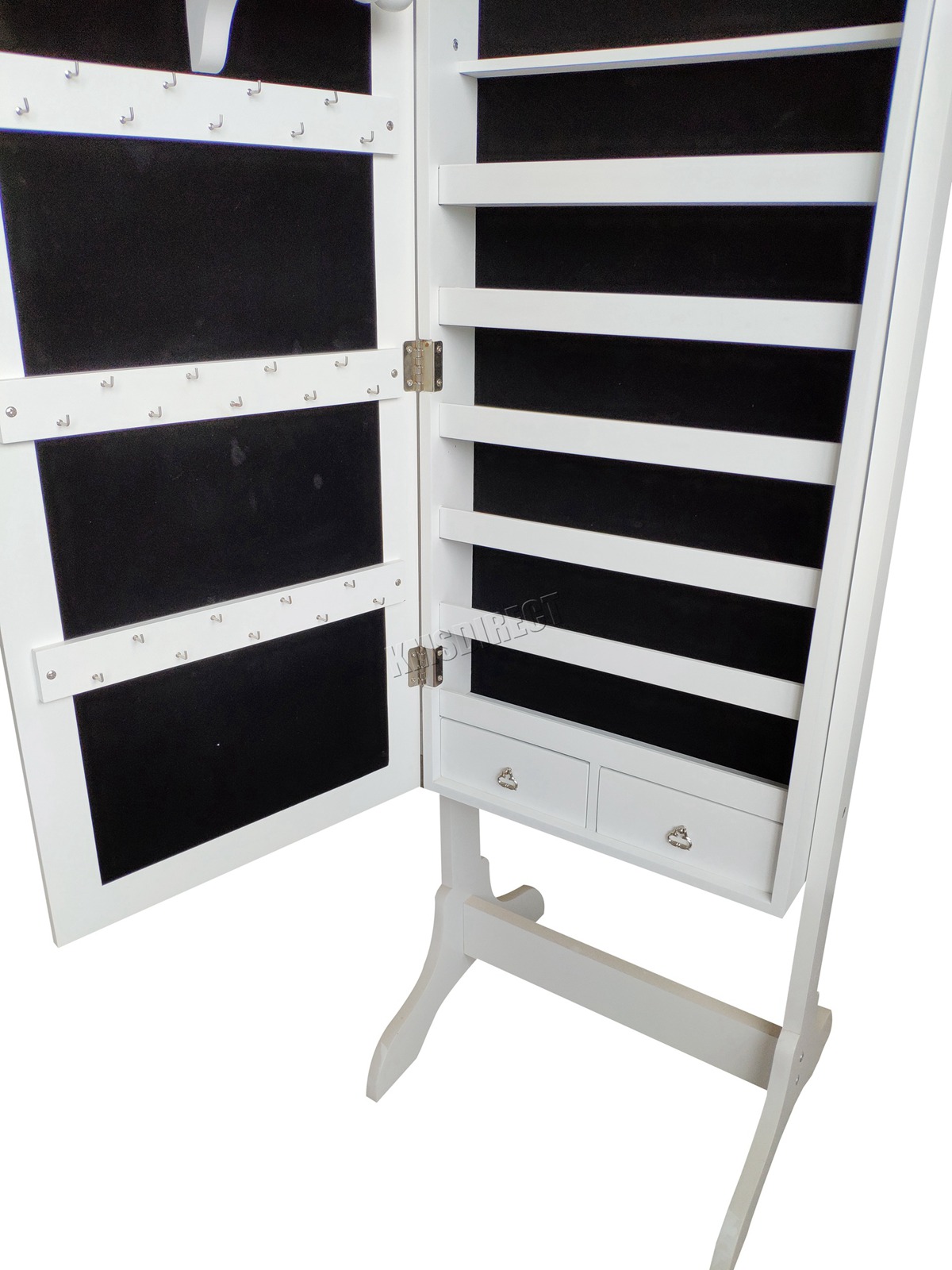 WestWood Jewellery Standing Mirror MakeUp Jewelry Box Storage