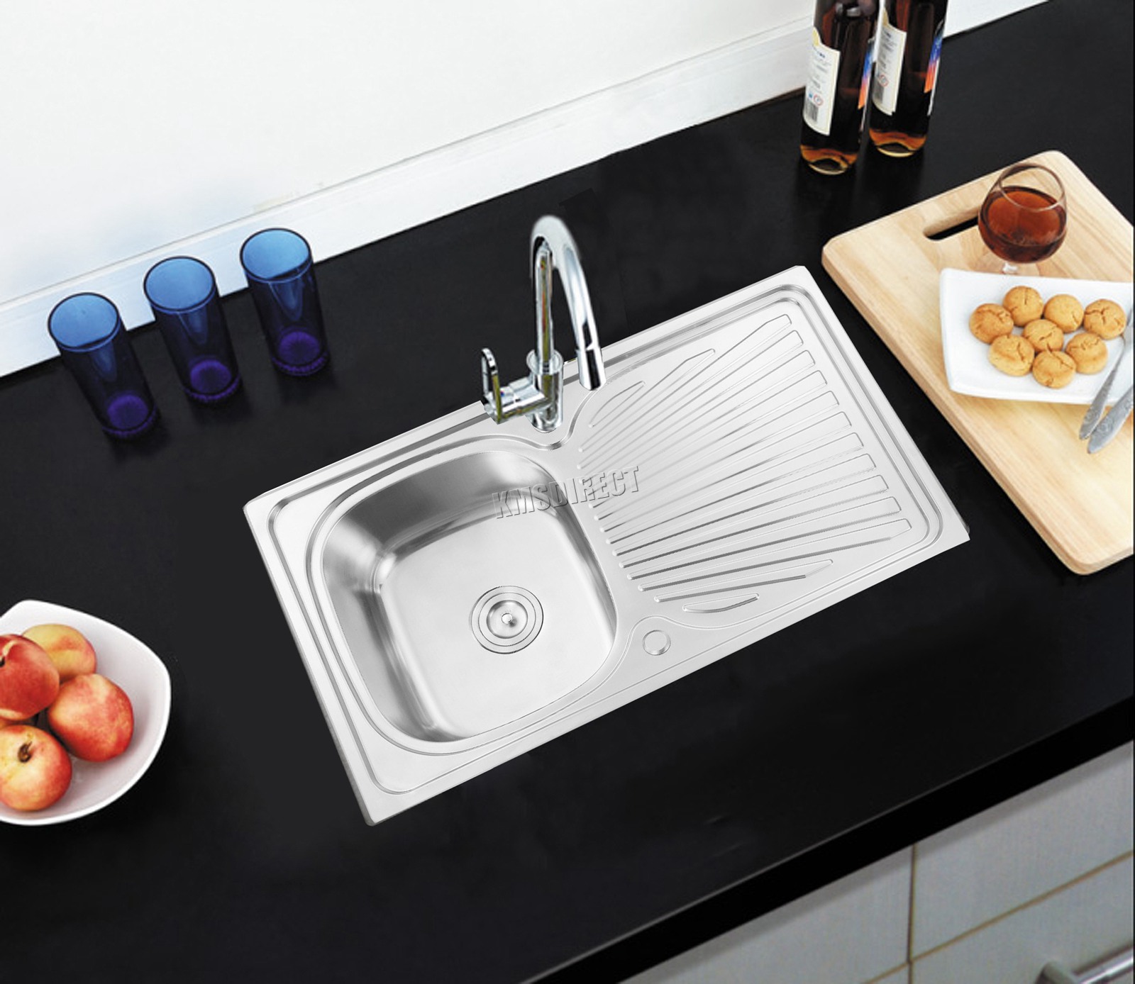 WestWood Stainless Steel Kitchen Sink Includes Complete Plumbing Kit 1.0 1.5 eBay