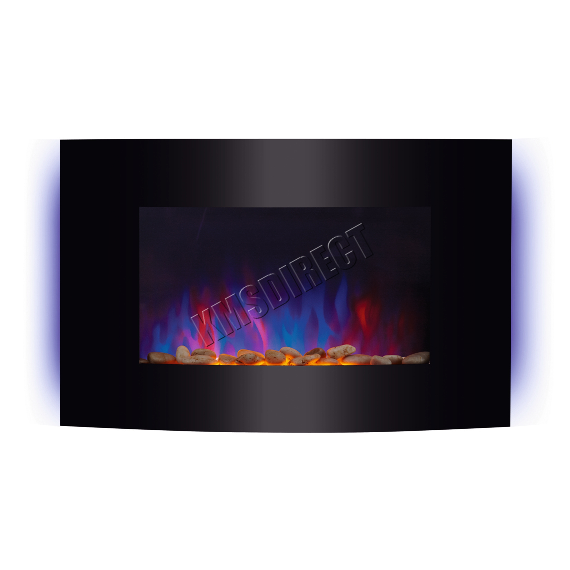 Wall Mounted Electric Fireplace Glass Heater Fire Remote Control LED Backlit New - Picture 40 of 43