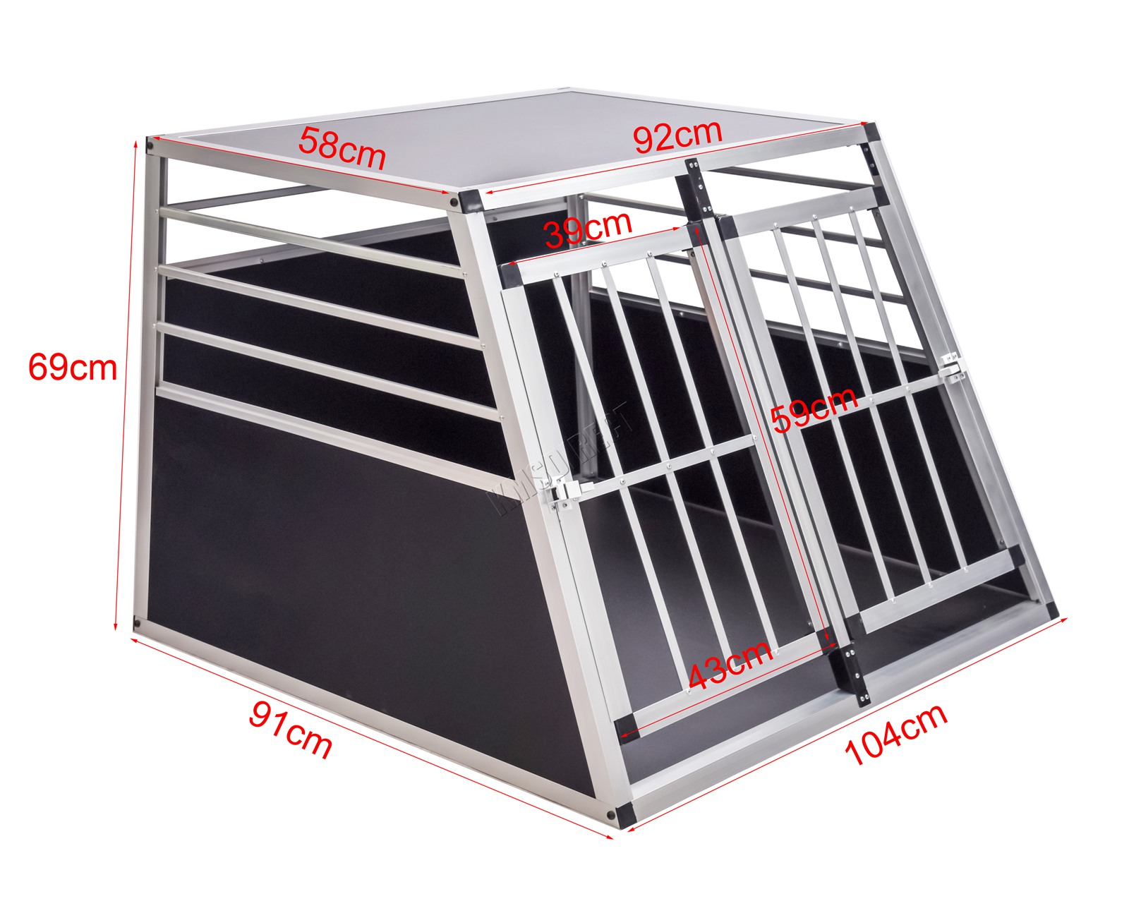 Foxhunter Aluminium Pet Voiture Tacot Travel Cage Chien Chiot Chat Transport Kennel Ebay