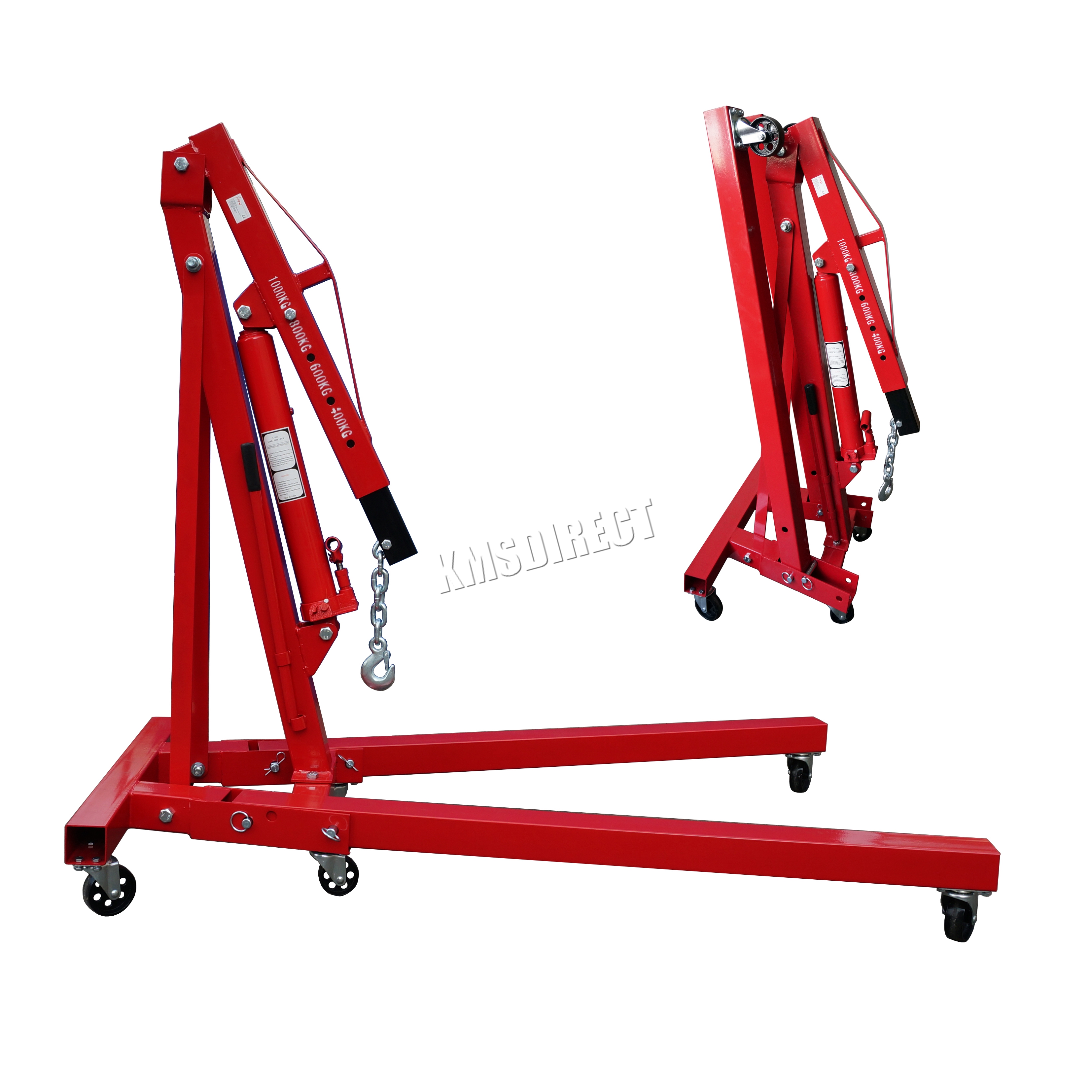 FoxHunter Red 1 Ton Hydraulic Folding Engine Crane Shop Stand Hoist