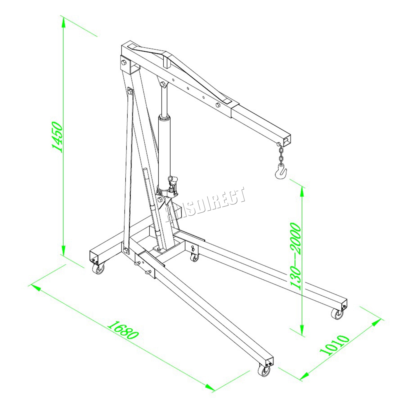 Sentinel FoxHunter 2 Ton Hydraulic Folding Engine Crane Stand Hoist lift Jack SX0105 Red