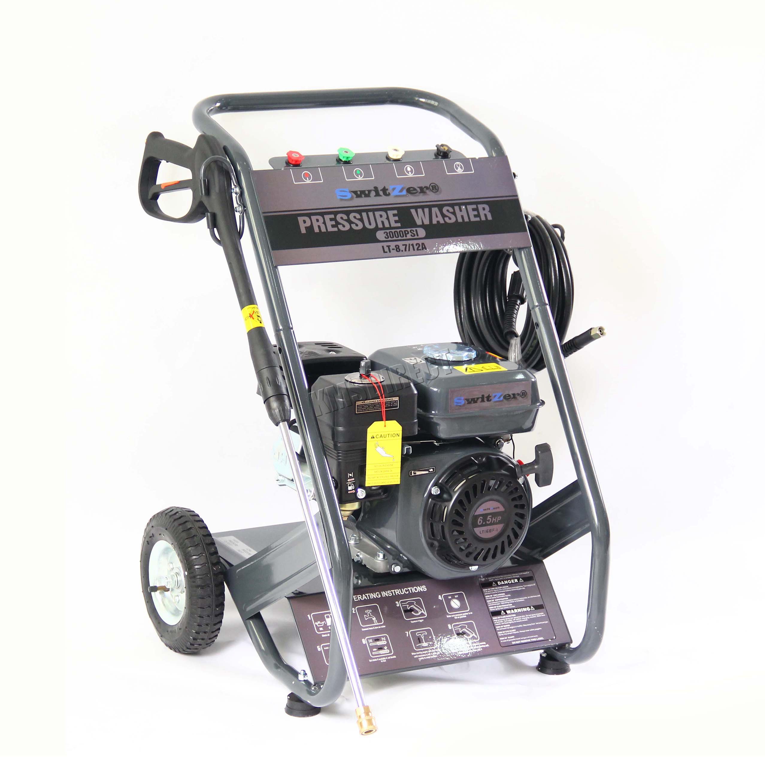 SwitZer Petrol Power Pressure Jet Washer 3000PSI 6.5HP Engine With Gun