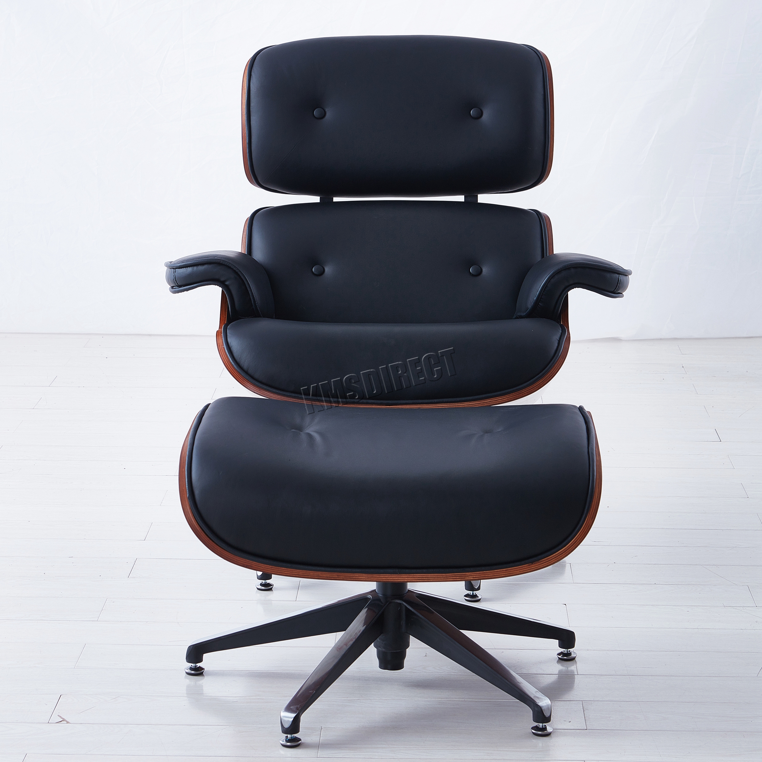 FoxHunter Luxury Lounge Chair And Ottoman Real Genuine Leather Recliner