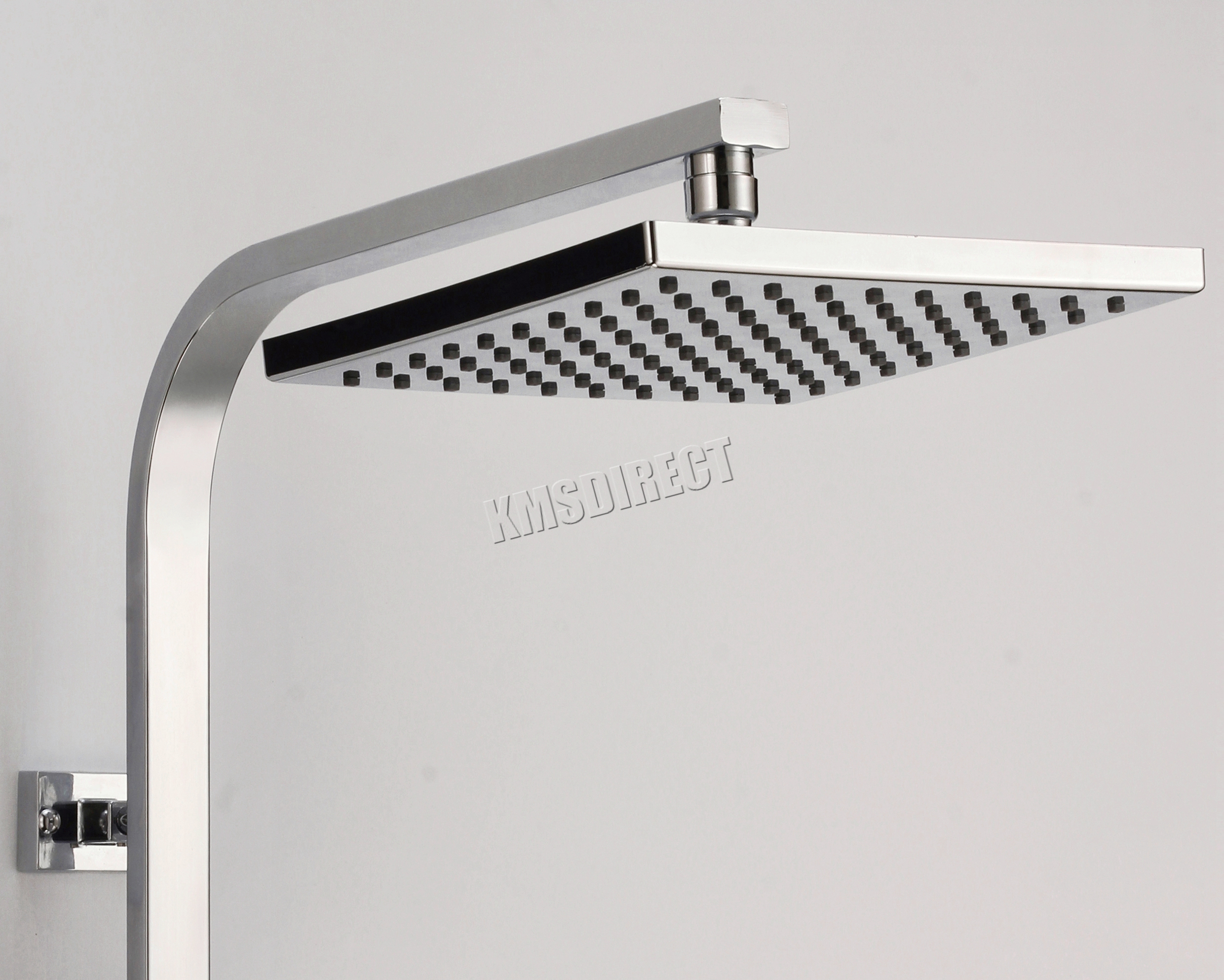 FoxHunter Bathroom Mixer Shower Set Twin Head Square Chrome SS04