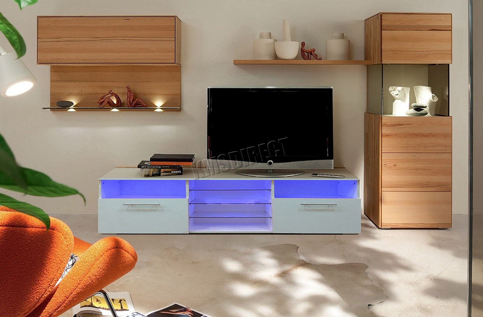 Westwood Modern LED TV Unit Stand High Gloss Doors Matte