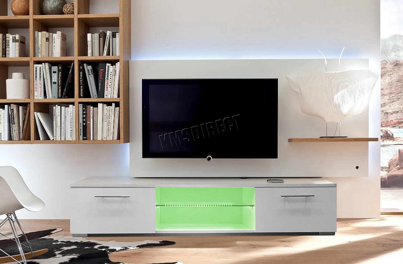 Westwood Modern LED 160cm TV Unit Stand Gloss Doors Matt